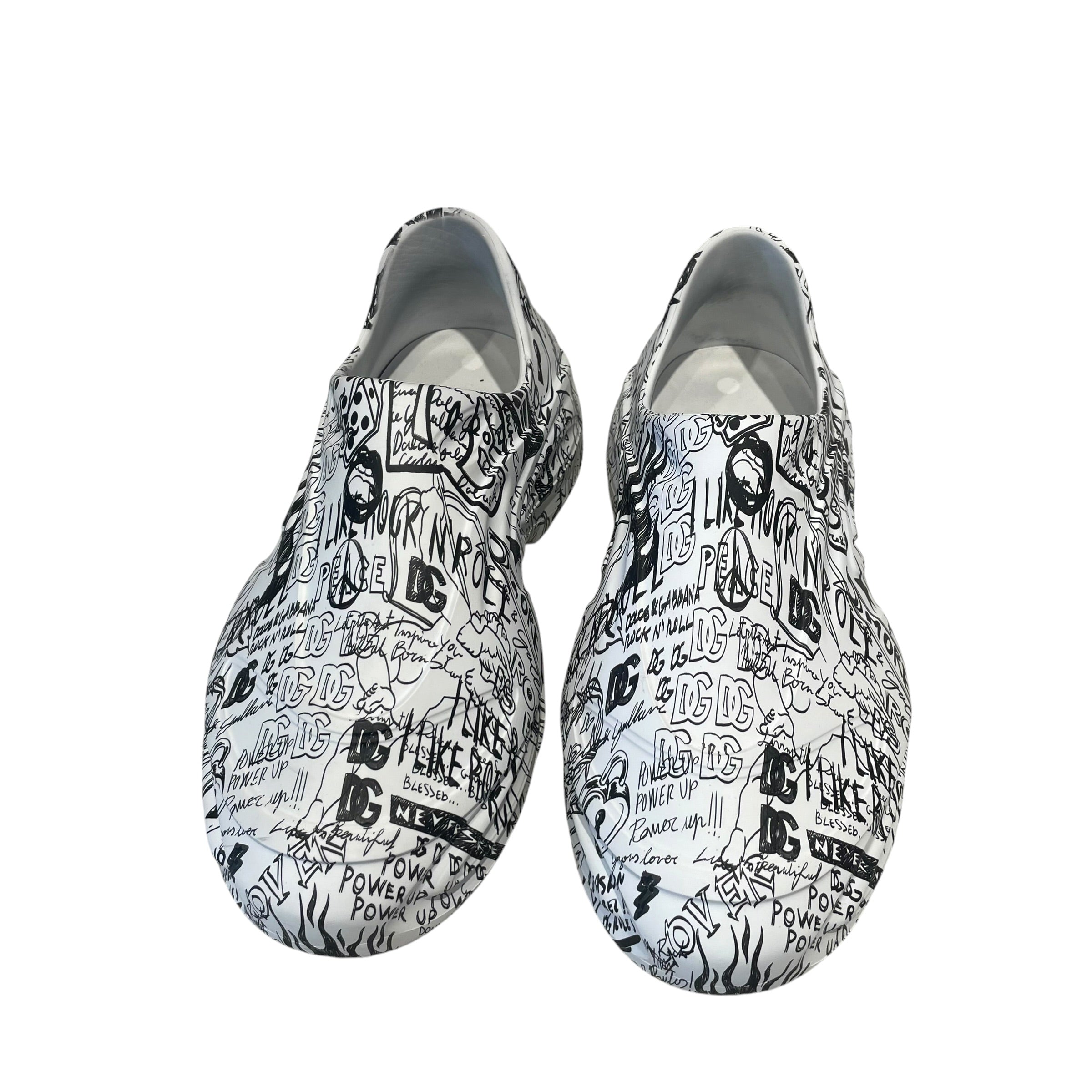 DOLCE&GABBANA/Low-Sneakers/EU 42/Graphic/Cotton/WHT/D&G Graffiti Sneakers view 3