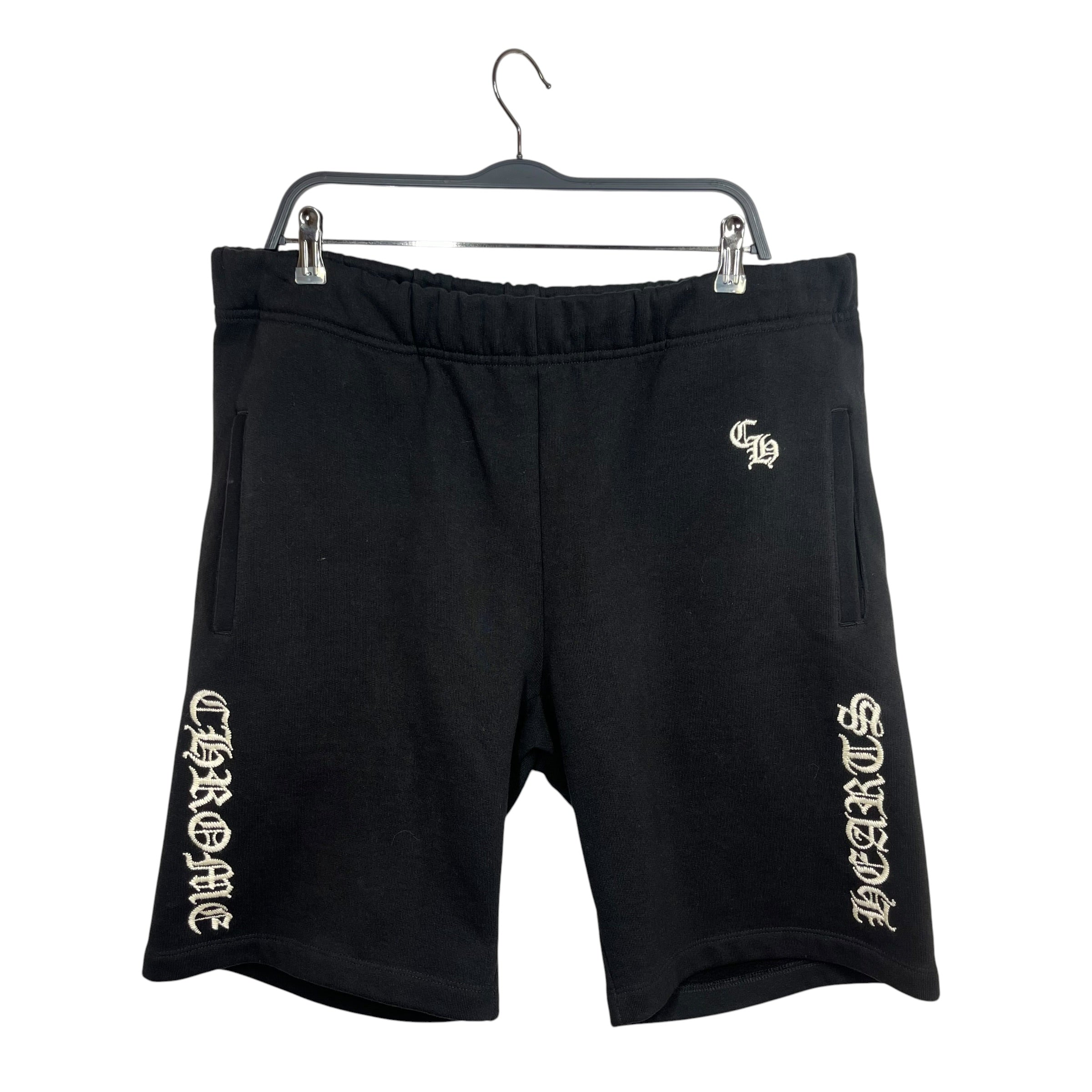 CHROME HEARTS/Shorts/XL/Cotton/BLK/scroll banner embroiderey view 1