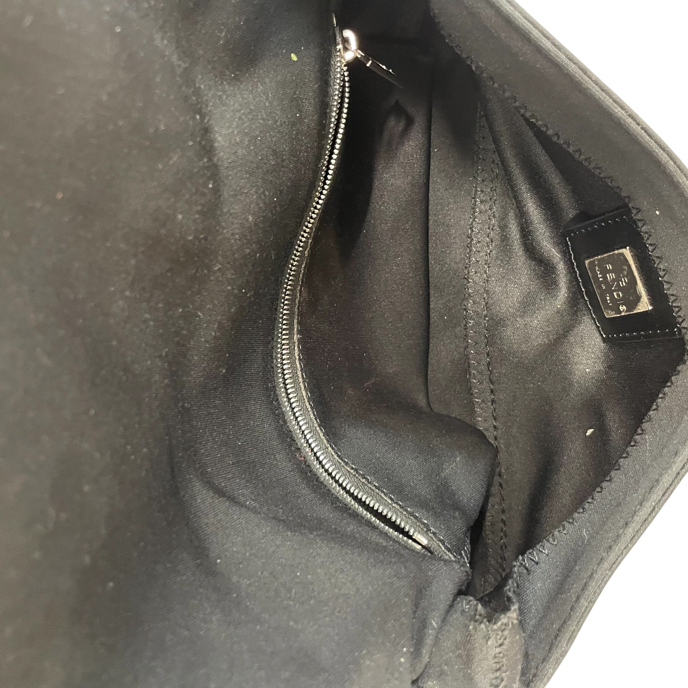 FENDI/Hand Bag/Nylon/BLK/LEATHER STRAPS/SILVR DETAIL view 4