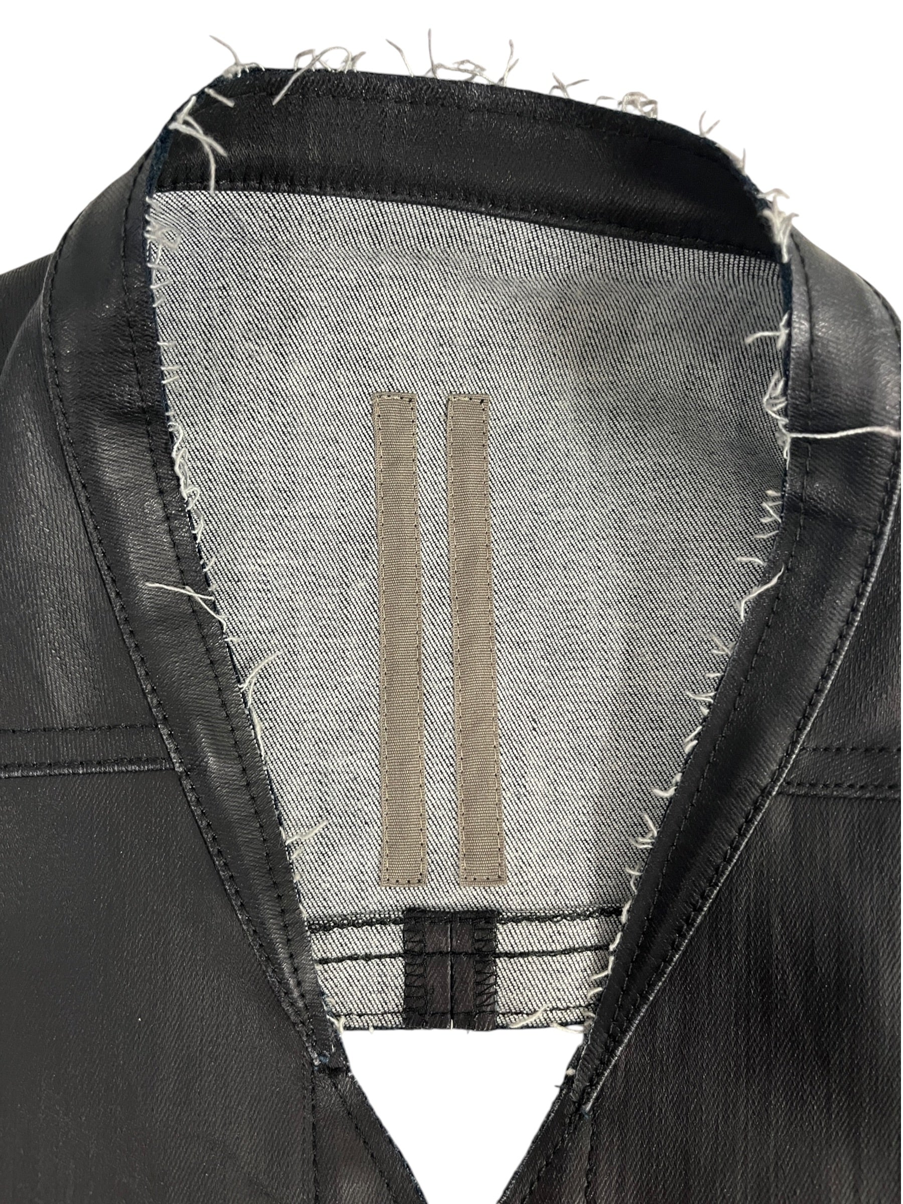 RICK OWENS DRKSHDW/Vest/S/Leather/BLK/JUMBVO TRUCKER SL view 3