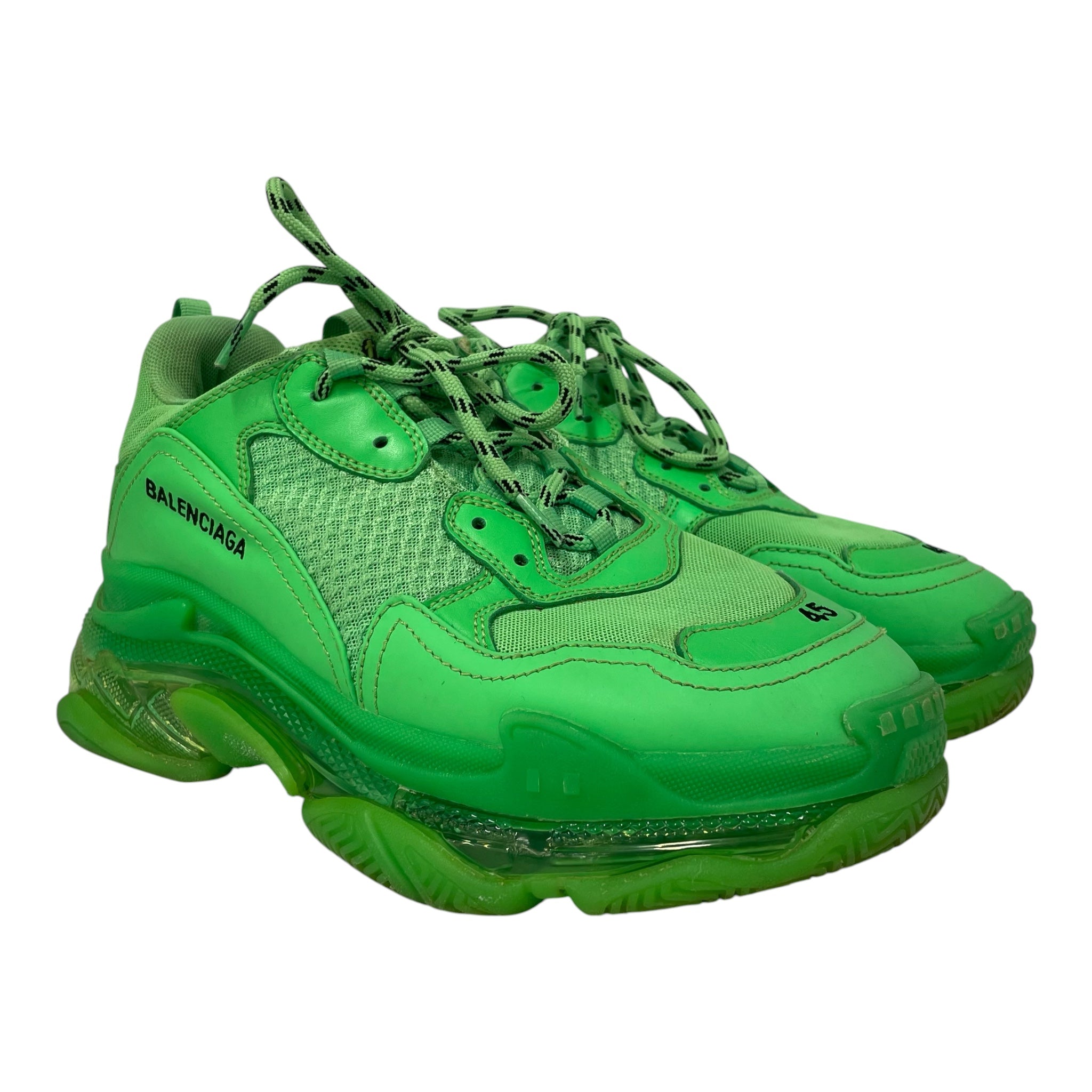 BALENCIAGA/Low-Sneakers/US 12/Leather/GRN/TRIPLE S view 1