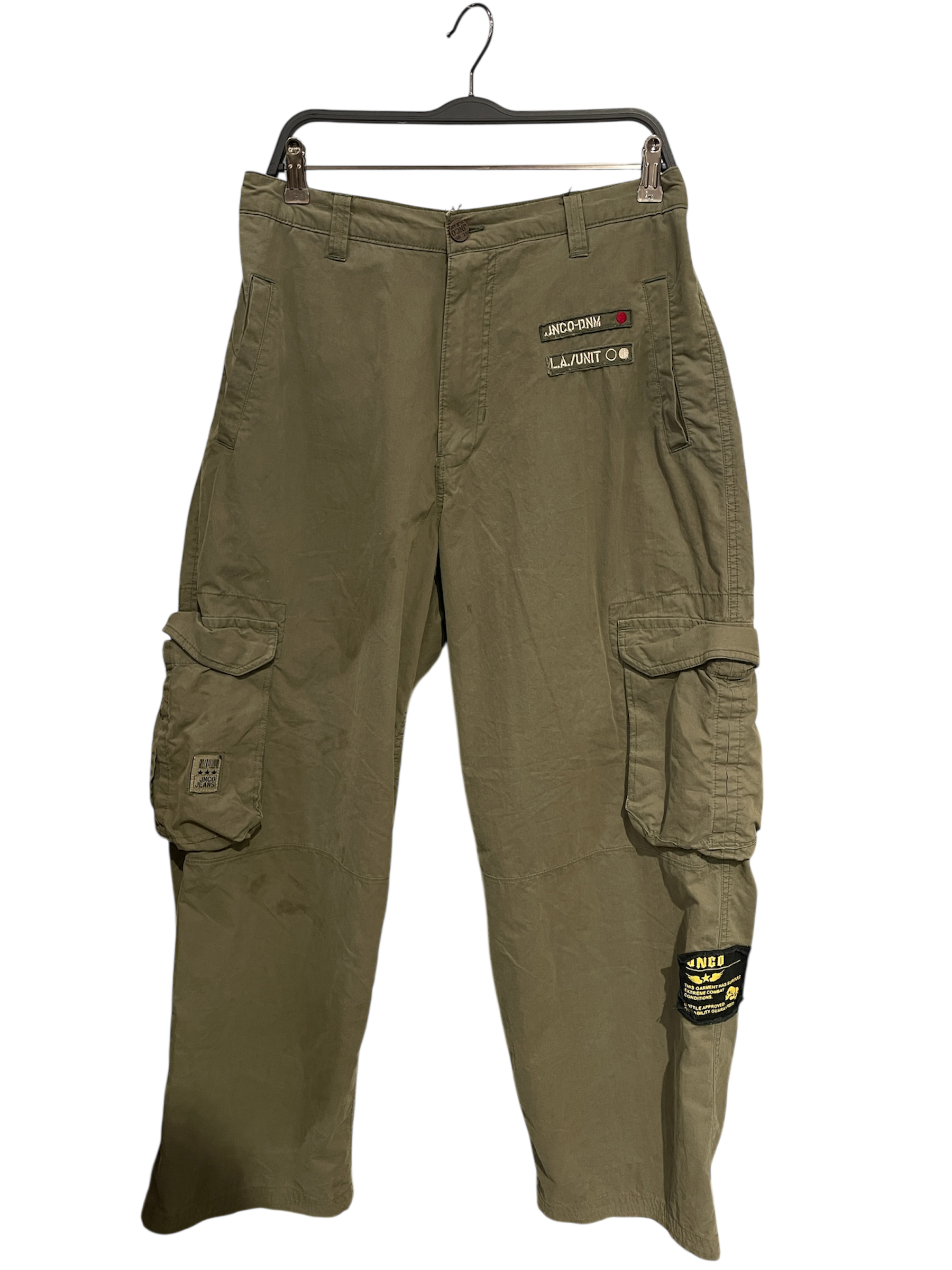 JNCO/Cargo Pants/36/Cotton/GRN/army jnco skull patch view 1