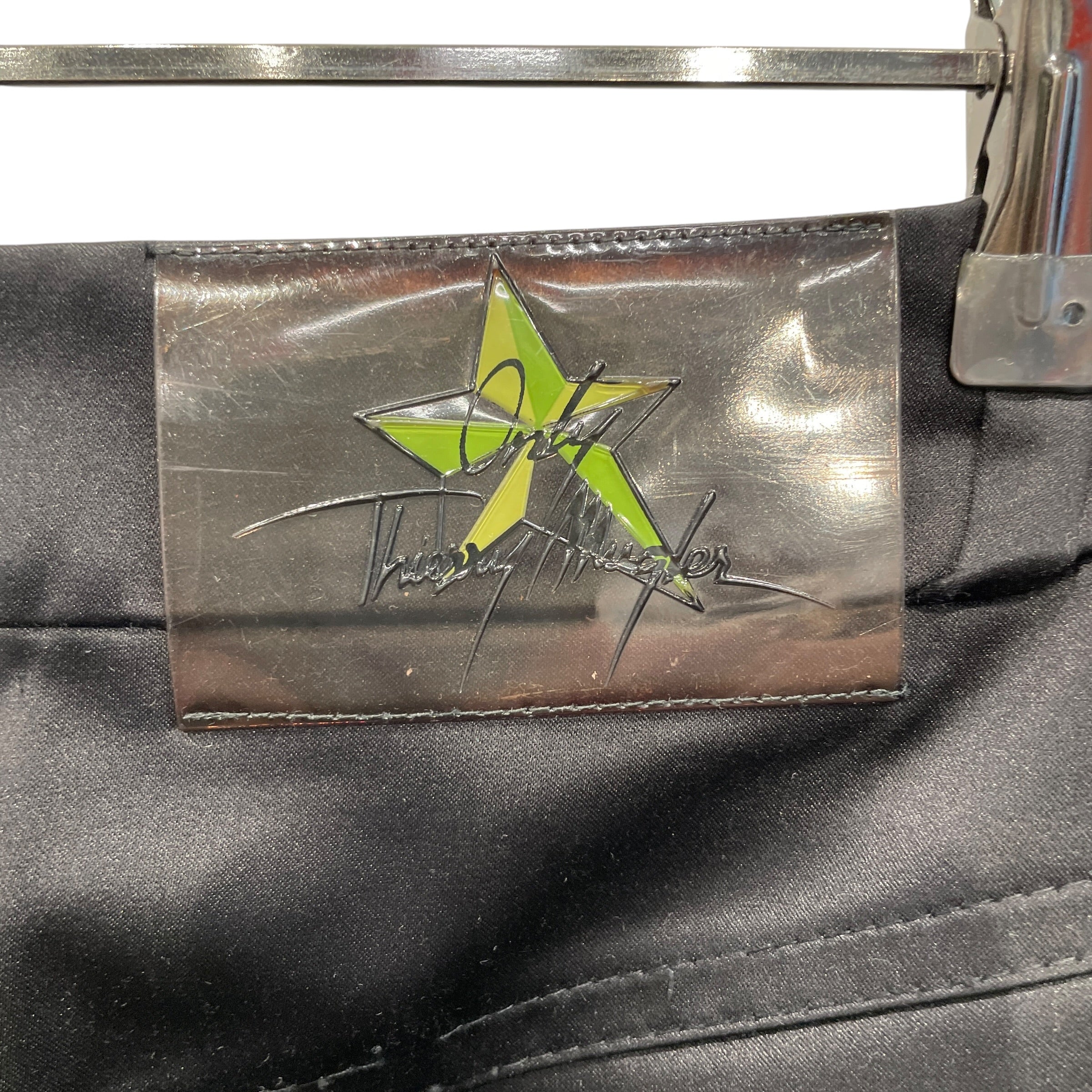 Thierry Mugler/Straight Pants/8/Polyester/BLK/ZIPPER SIDES W STAR BUTTON view 3