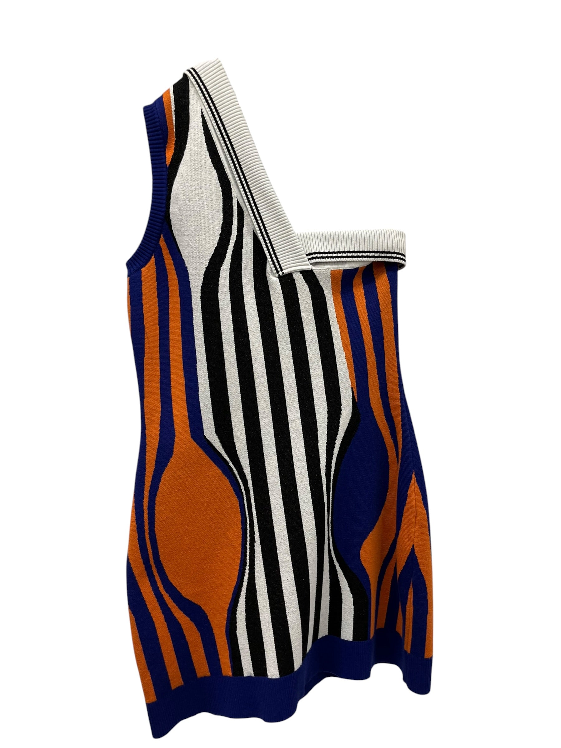 Heaven By Marc Jacobs/BARRAGAN/SL Dress/S/All Over Print/Cotton/ORN/Mini Length/PURPLE, ORANGE ABRSTRACT KNIT view 2