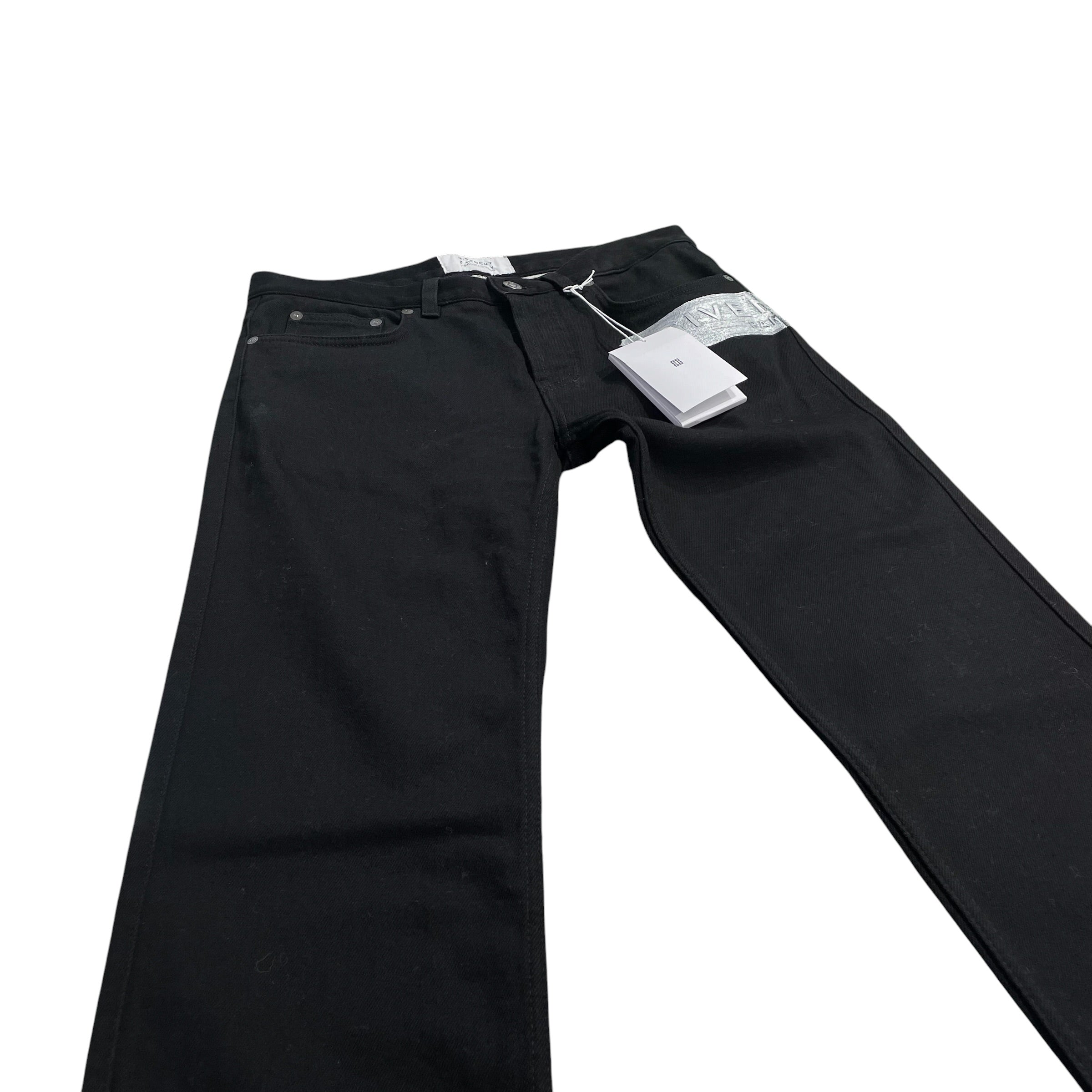 GIVENCHY/Skinny Pants/30/Denim/BLK/logo brush stroke view 3