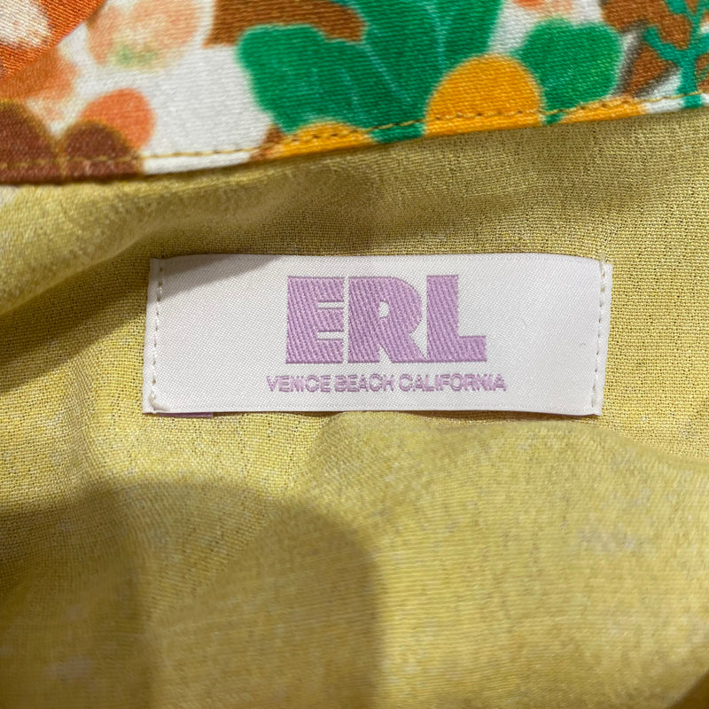 ERL/SS Shirt/S/Cotton/YEL/Floral Pattern/