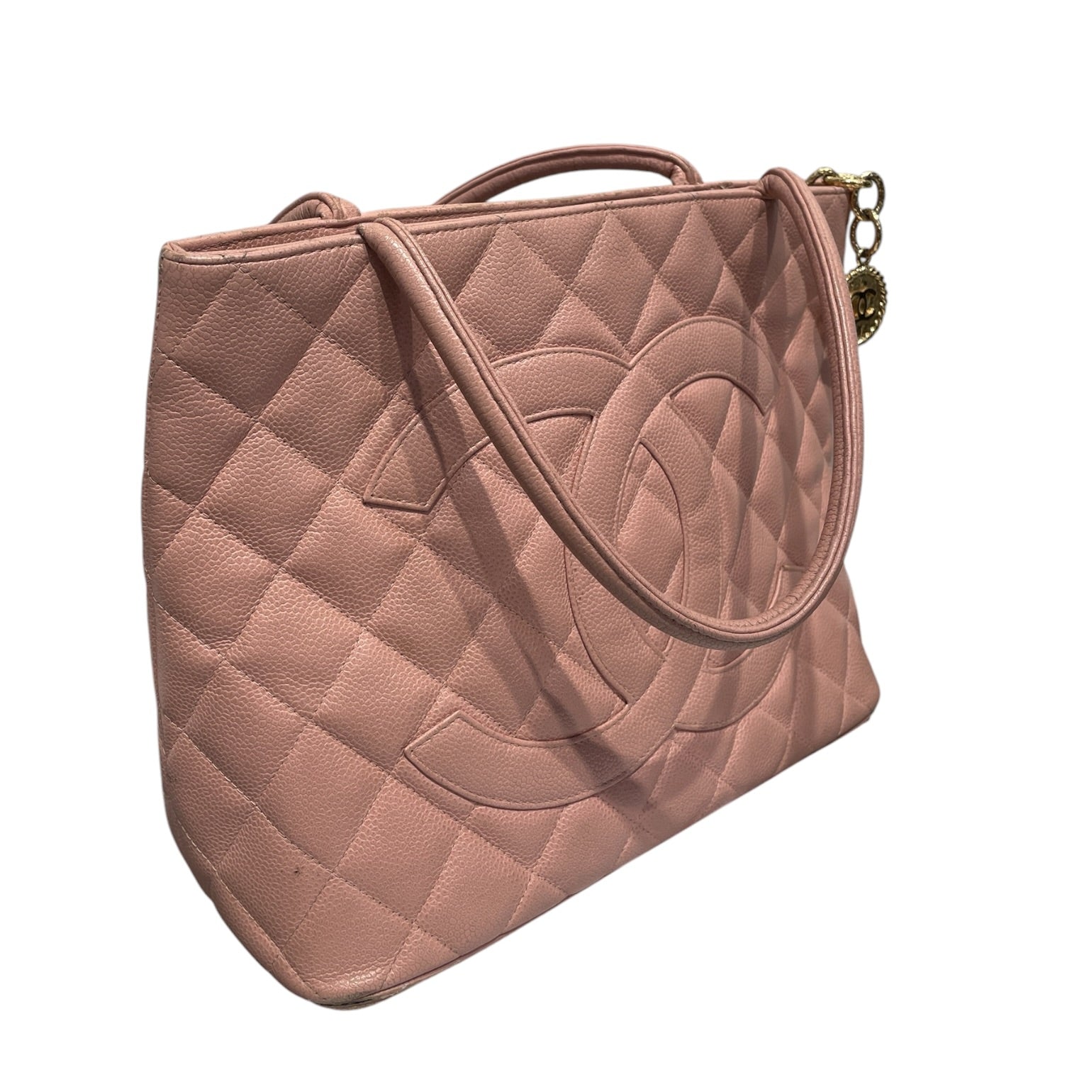 CHANEL/Hand Bag/Leather/PNK/Caviar Medallion Tote view 5