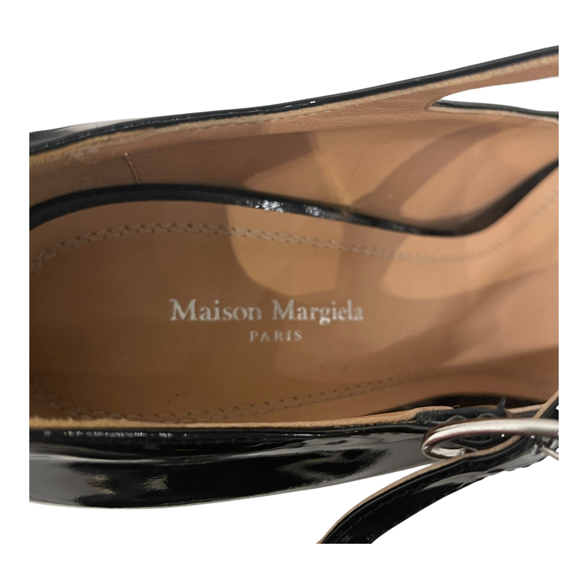 Maison Margiela/Heels/EU 40/Leather/BLK/PATENT LEATHER TRIANGLE HEEL view 4