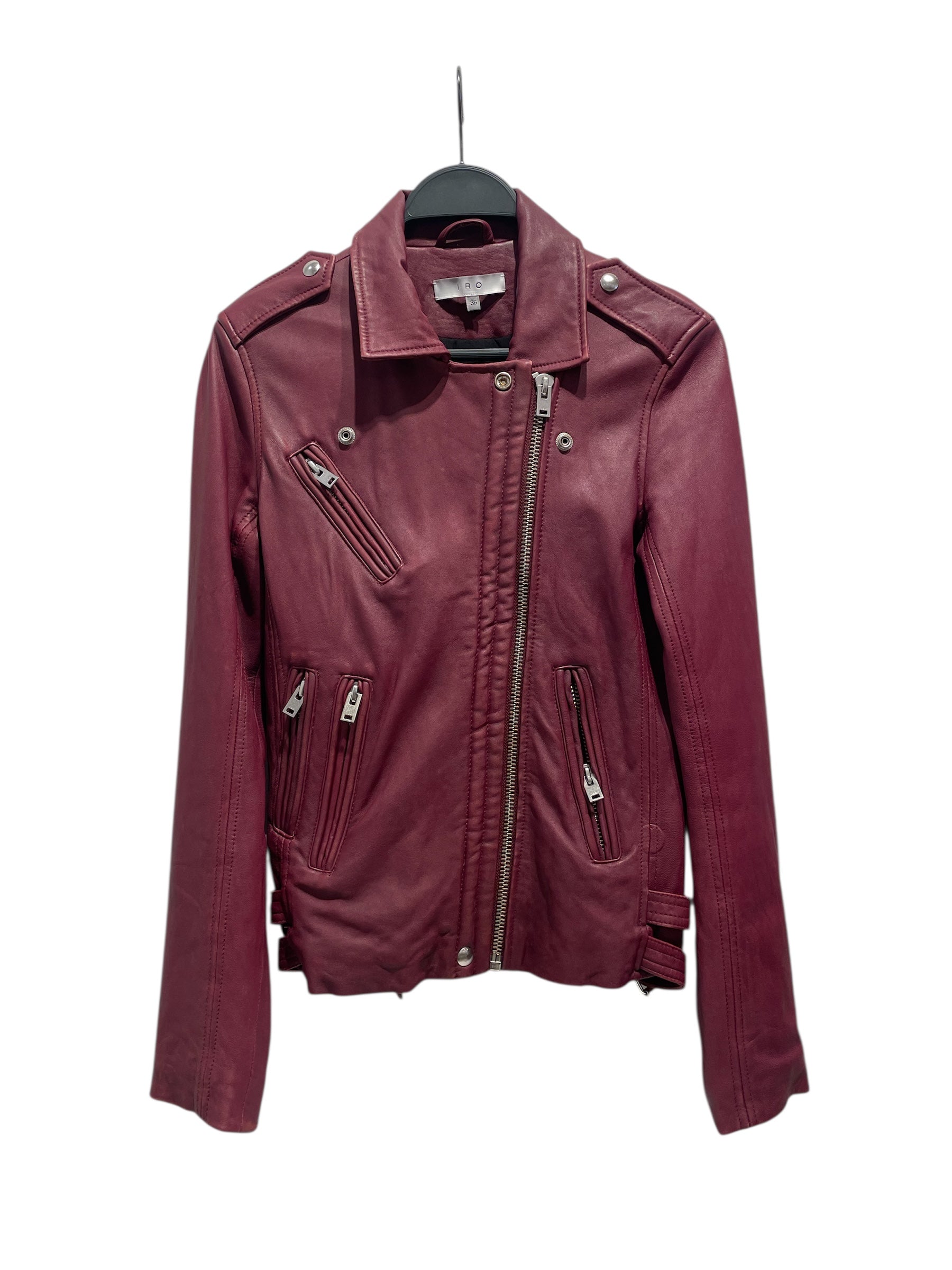 IRO/Leather Jkt/36/Leather/BRD/Iro leather jacket burgundy view 1