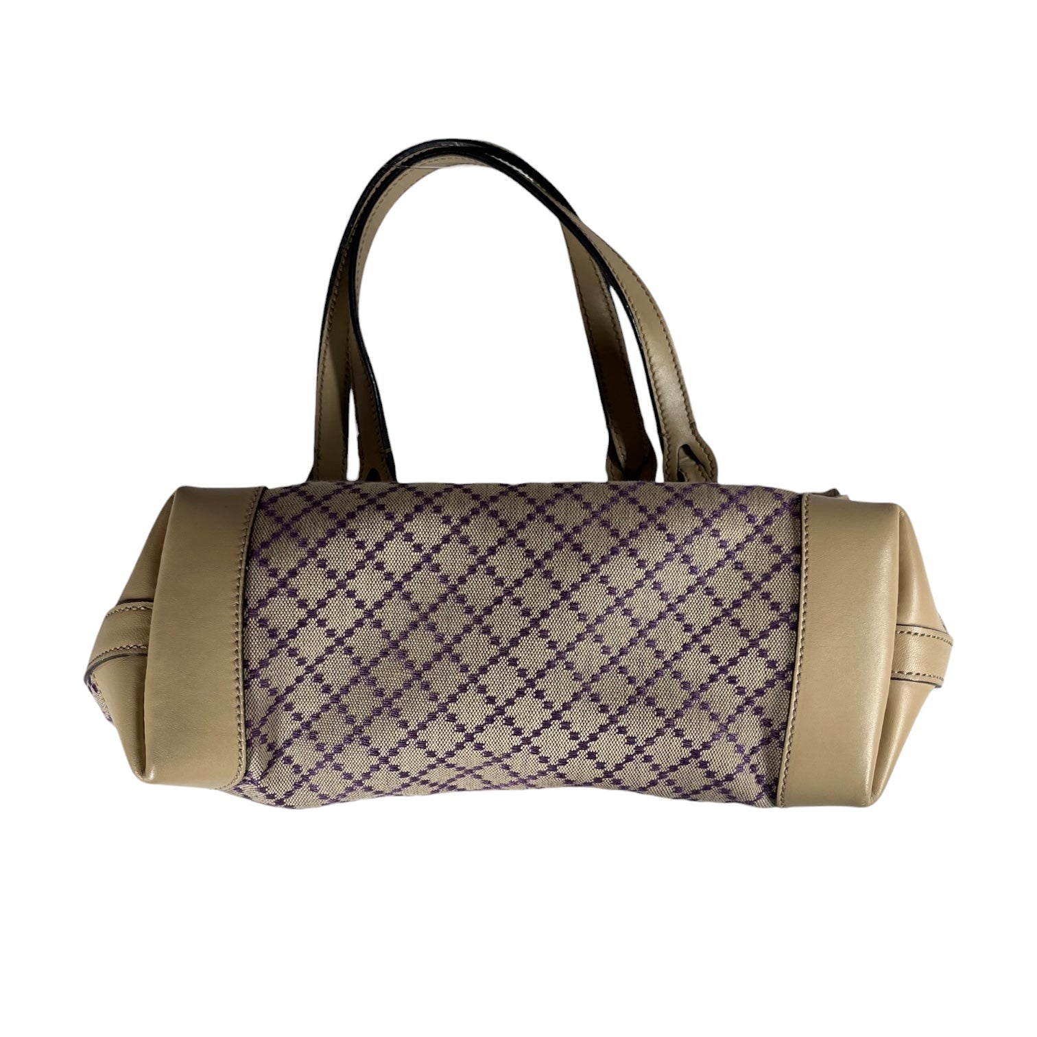 GUCCI/Hand Bag/Monogram/Cotton/BEG/PURPLE DIAMOND PATTERN view 3