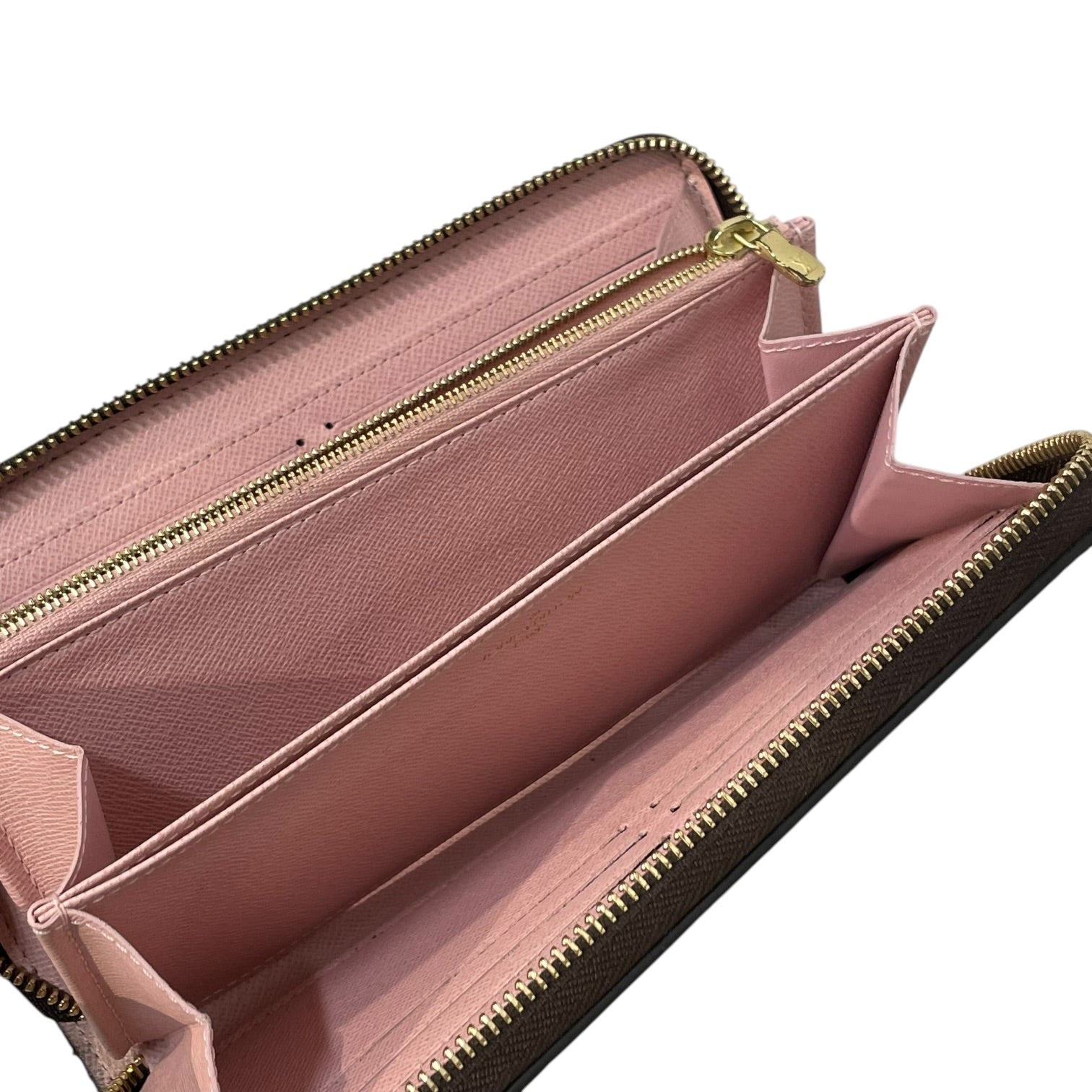 LOUIS VUITTON/Long Wallet/Monogram/Leather/BRW/L's/Pink Interior Zippy Wallet view 5