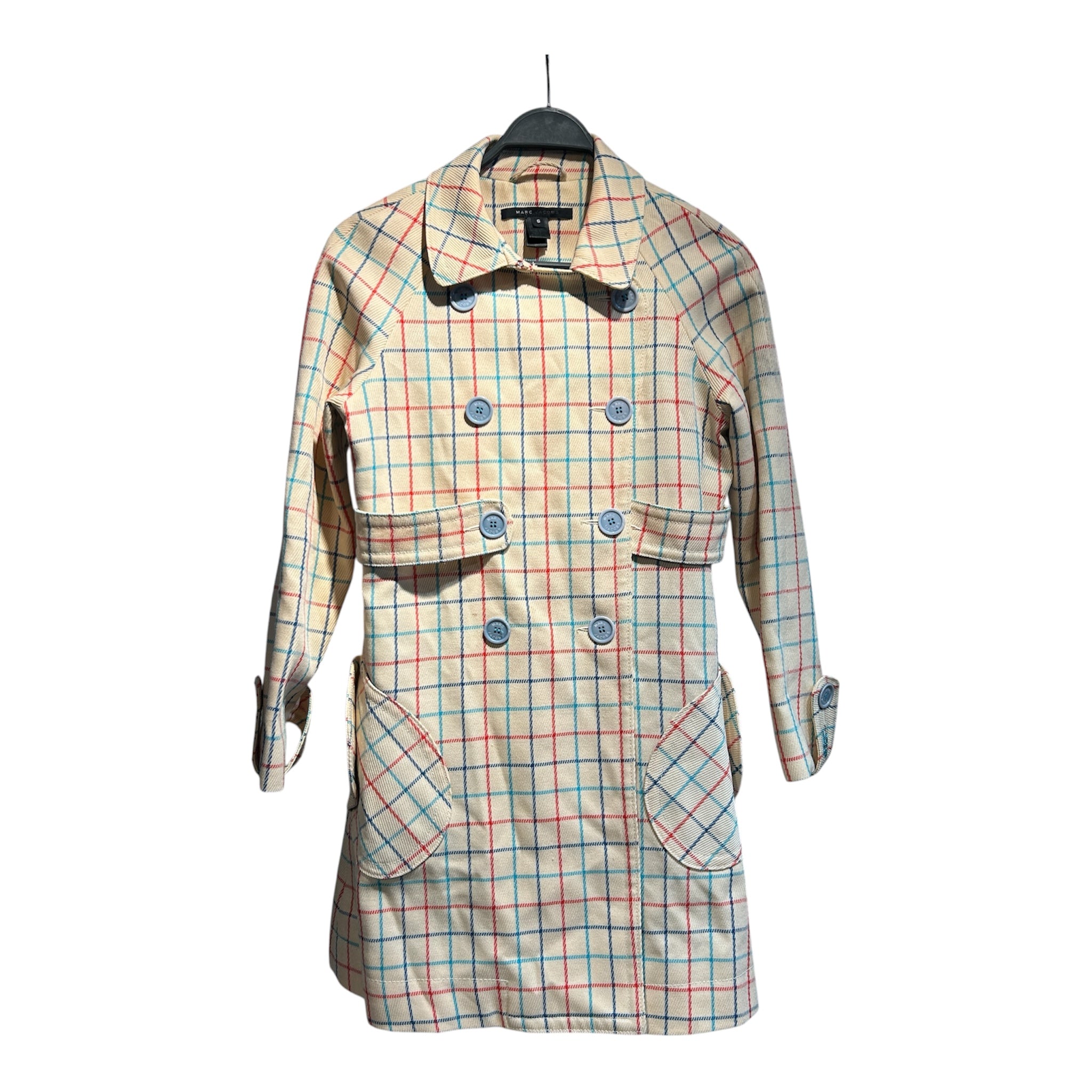 MARC JACOBS/Coat/S/Wool/BEG/Plaid/BLUE/RED/TURQUOISE STRIPE view 1