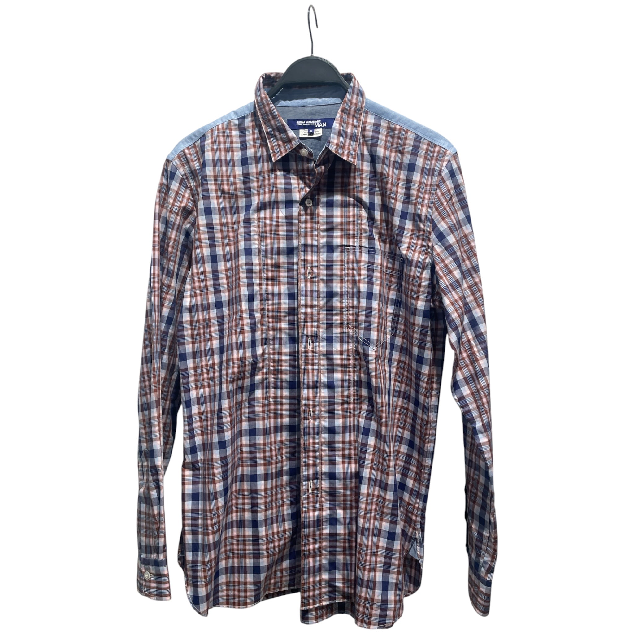JUNYA WATANABE COMME des GARCONS MAN/LS Shirt/XL/Cotton/MLT/Plaid/PLAID BLUE STRIPES BUTTON UP view 1