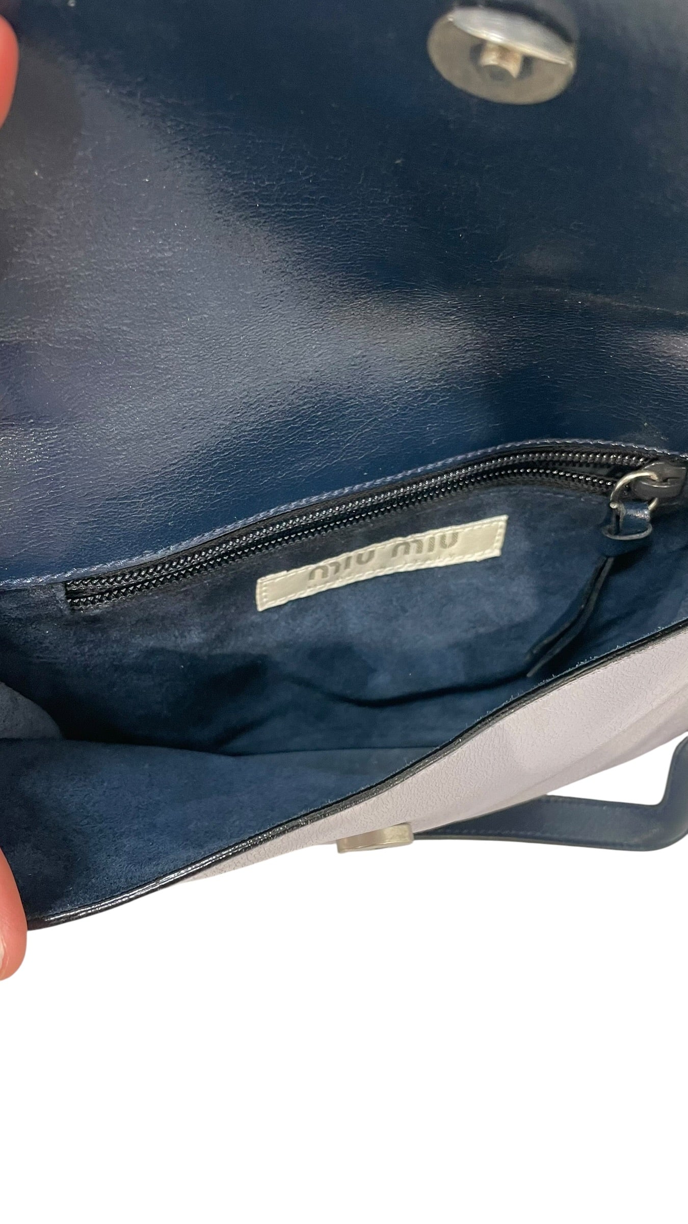MIU MIU/Hand Bag/Leather/BLU/Messenger Removable Strap view 4