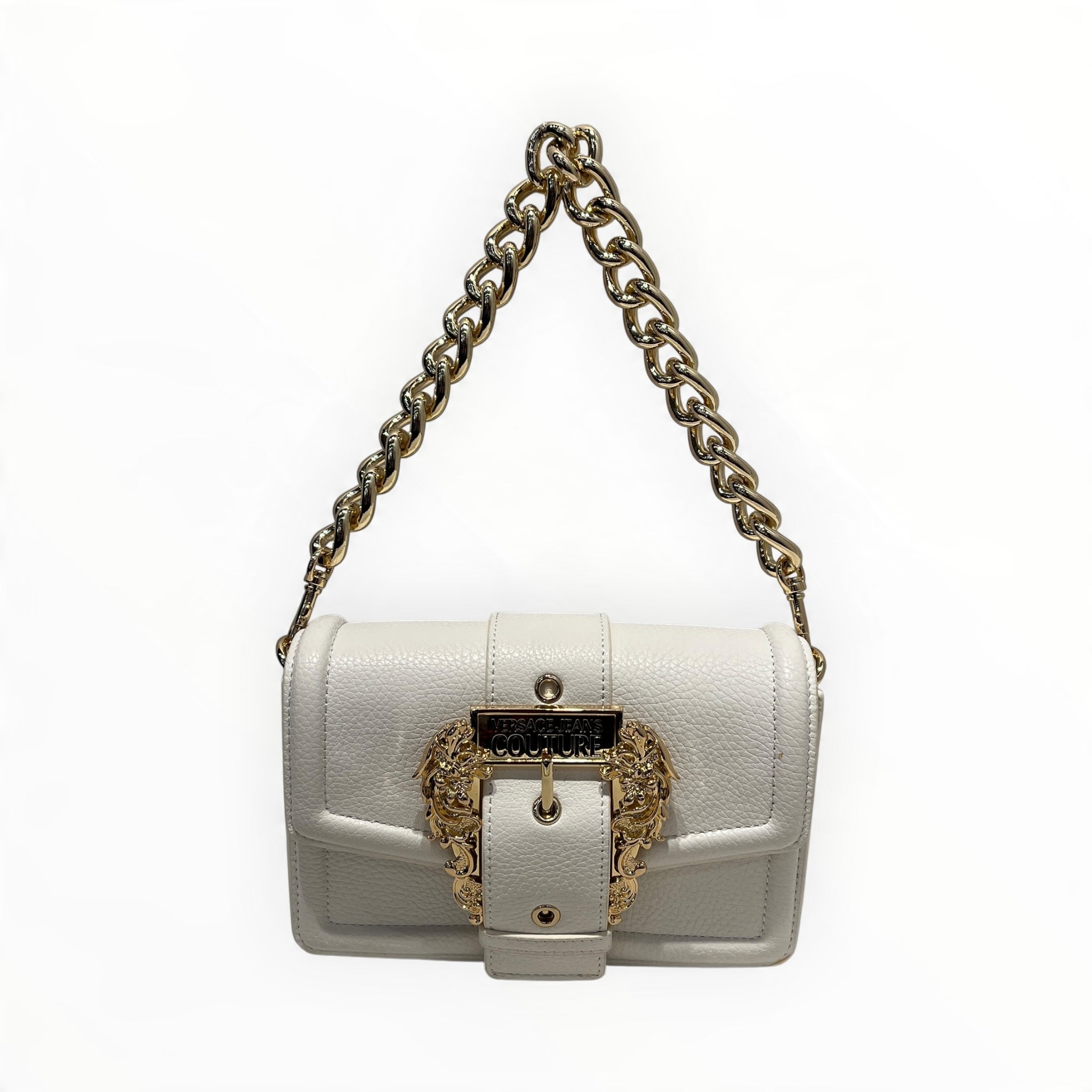 VERSACE JEANS COUTURE/Hand Bag/Leather/WHT/GOLD BUCKLE view 1