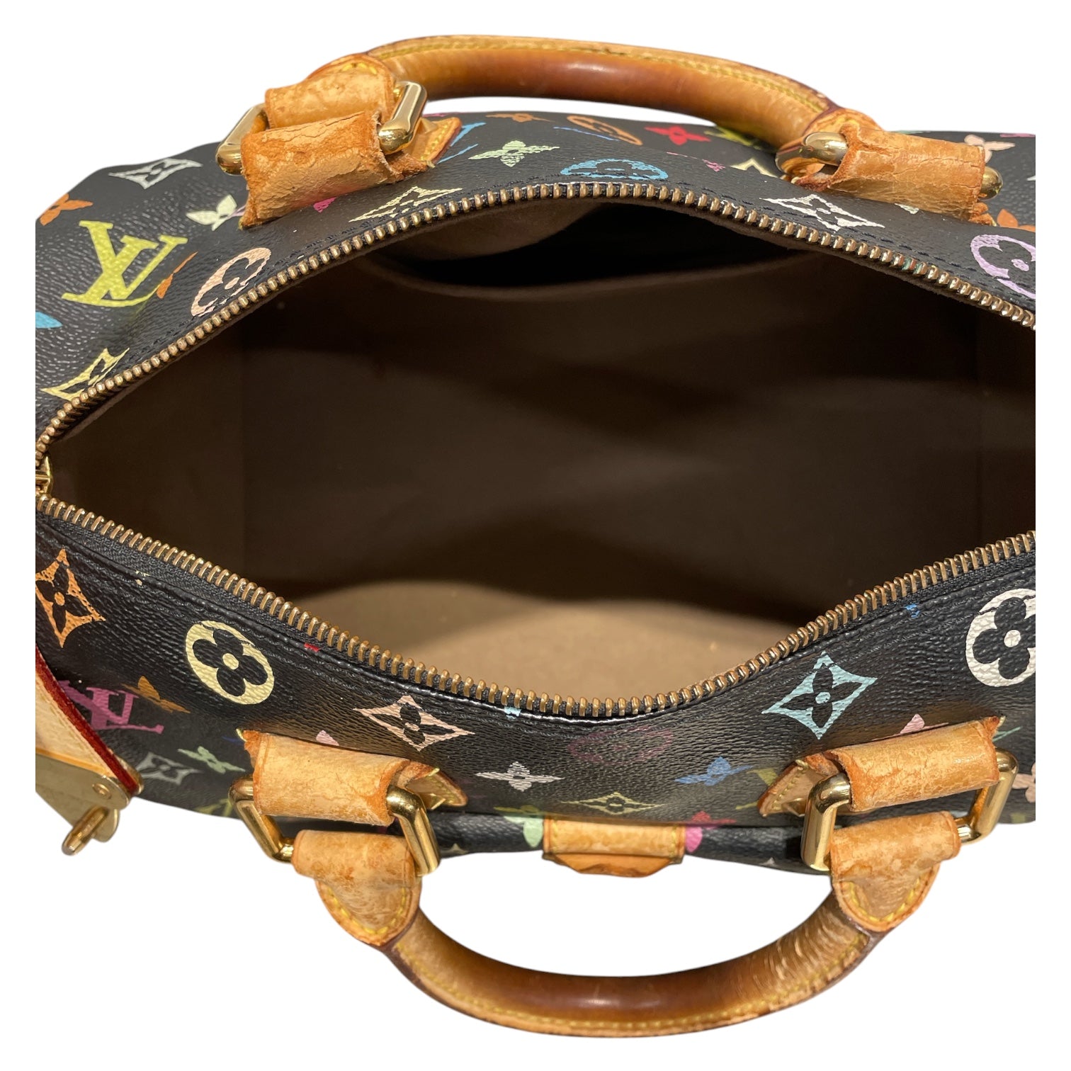 LOUIS VUITTON/Hand Bag/Monogram/Leather/BLK/TAKASHI MURAKAMI BLACK view 4
