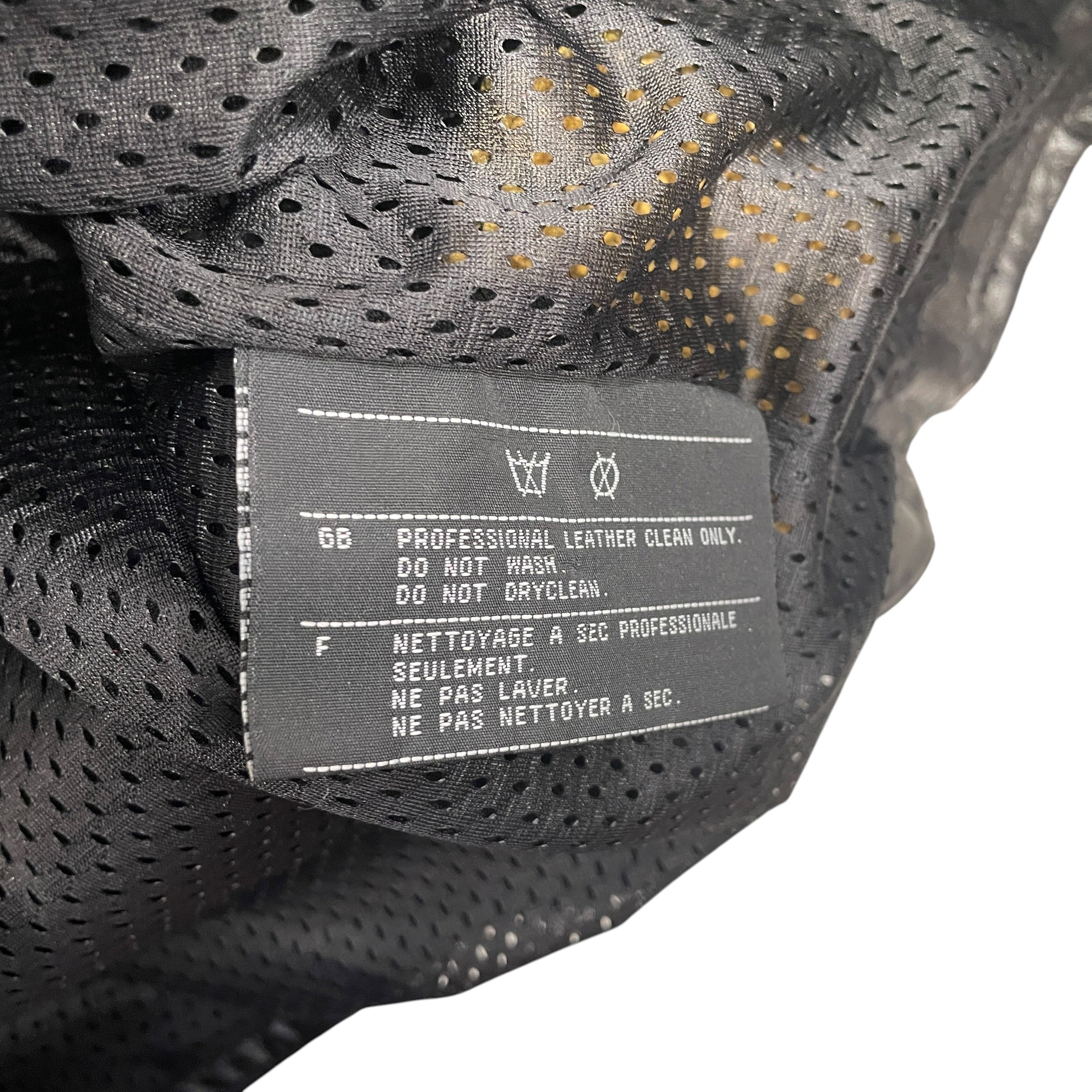 HARLEY DAVIDSON/Vintage/Leather Jkt/M/Leather/BLK/YLW LEATHER DETAIL view 4