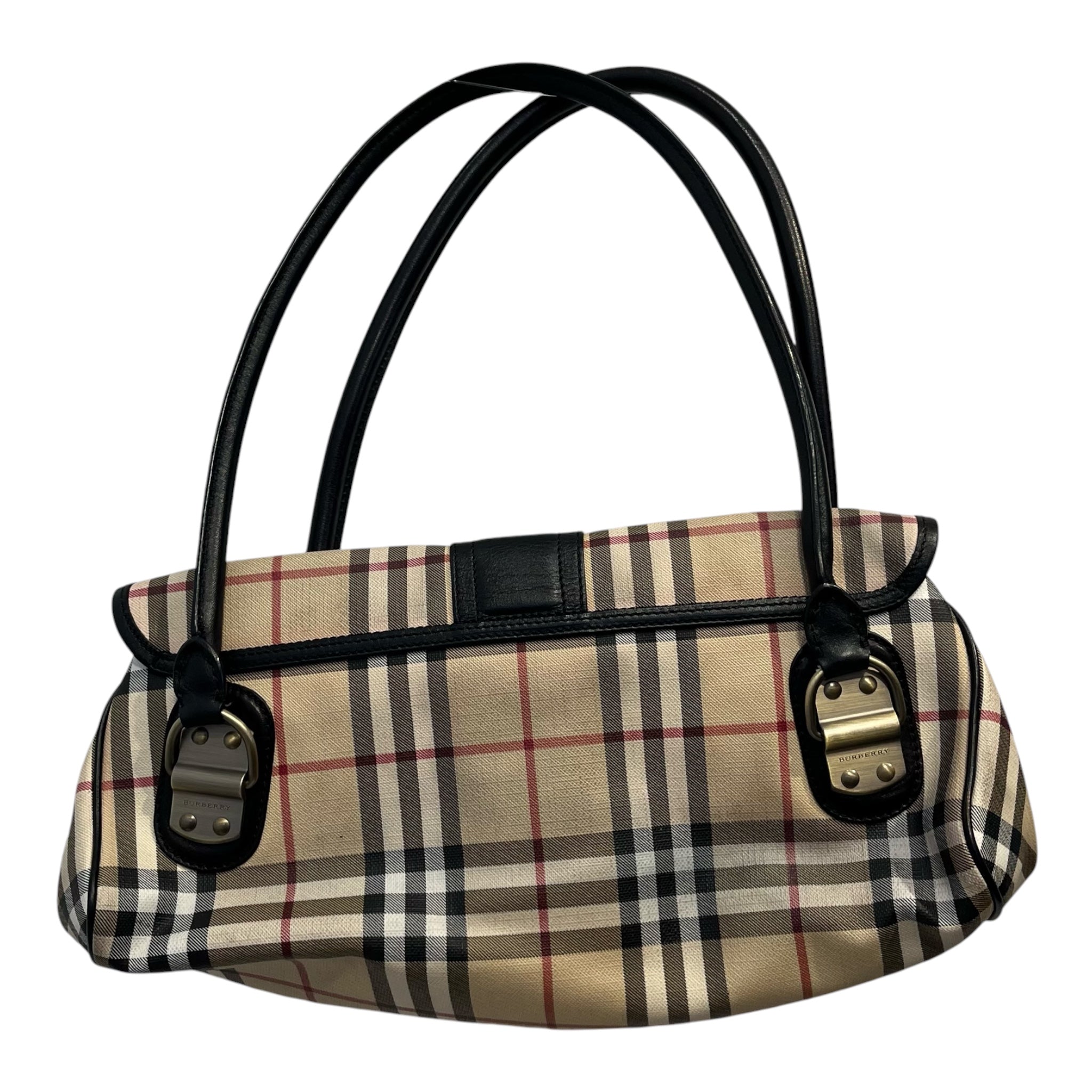 BURBERRY/Hand Bag/Plaid/Leather/BEG/vintage burberry nova check view 2