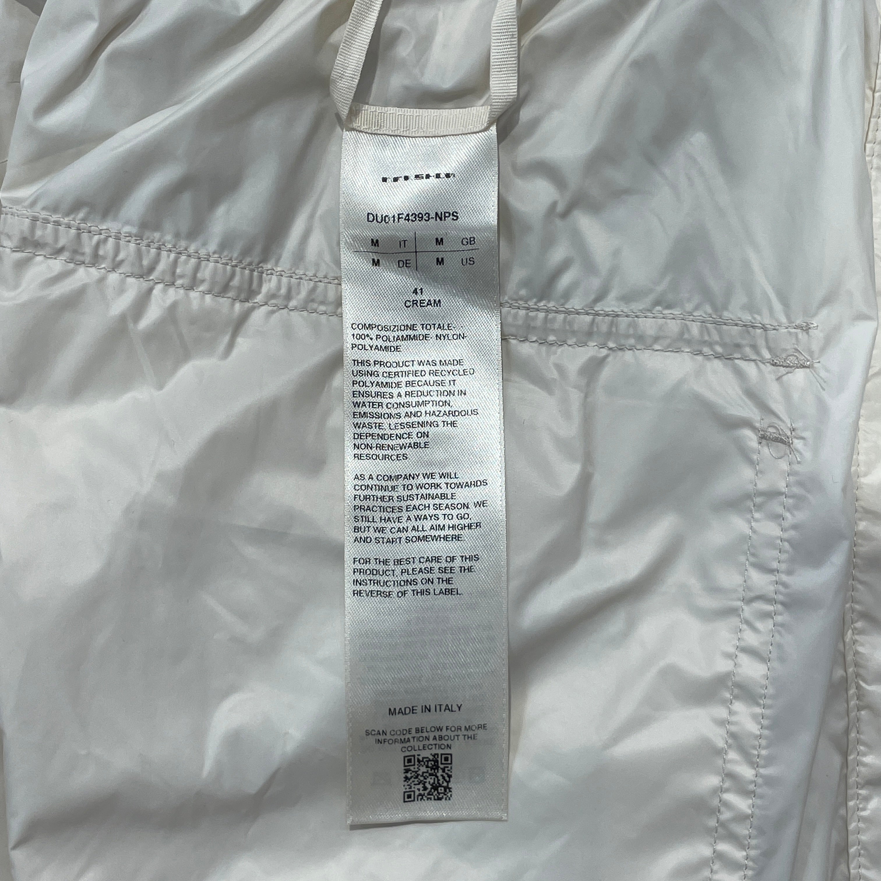 RICK OWENS DRKSHDW/Pants/M/Nylon/WHT/'Cream' Pusher Button Pants view 3
