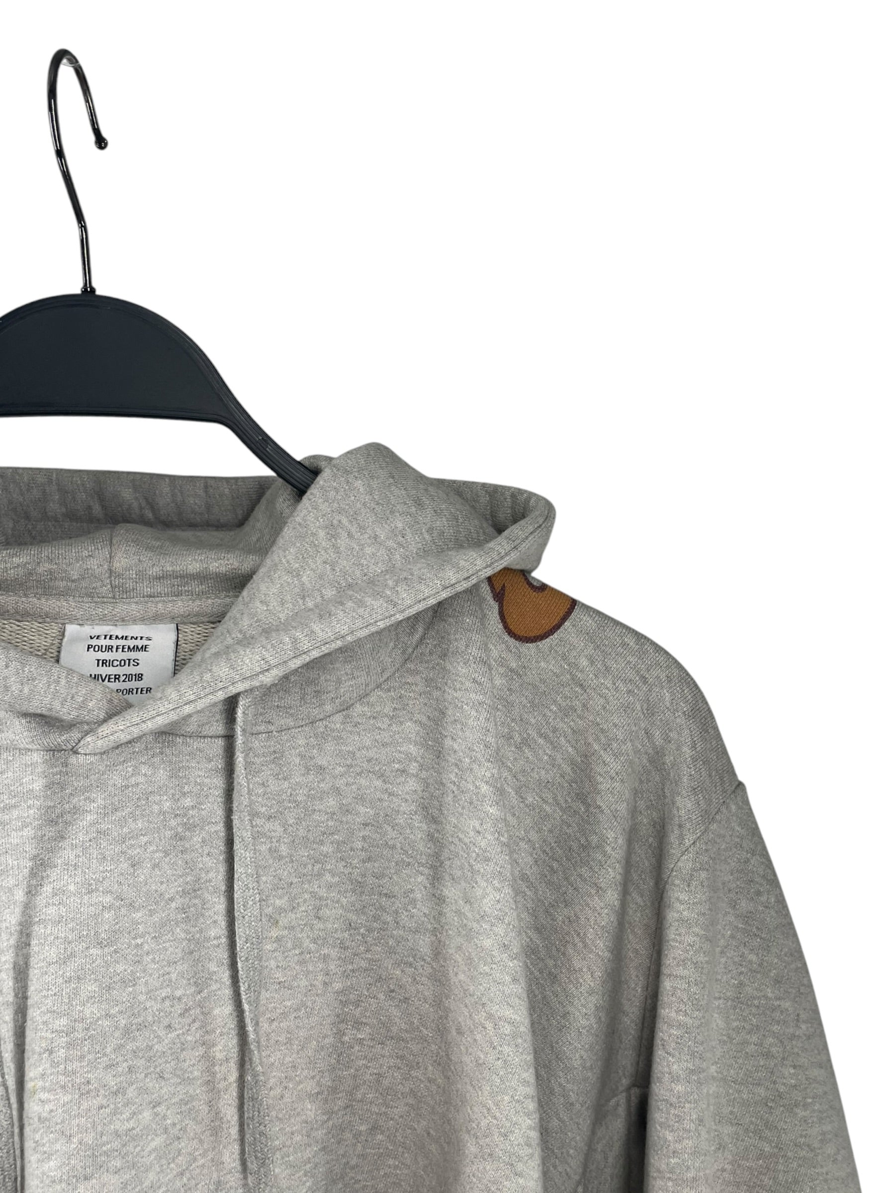 VETEMENTS/Hoodie/S/Cotton/GRY/MISPLACED LOGO AW18 view 3