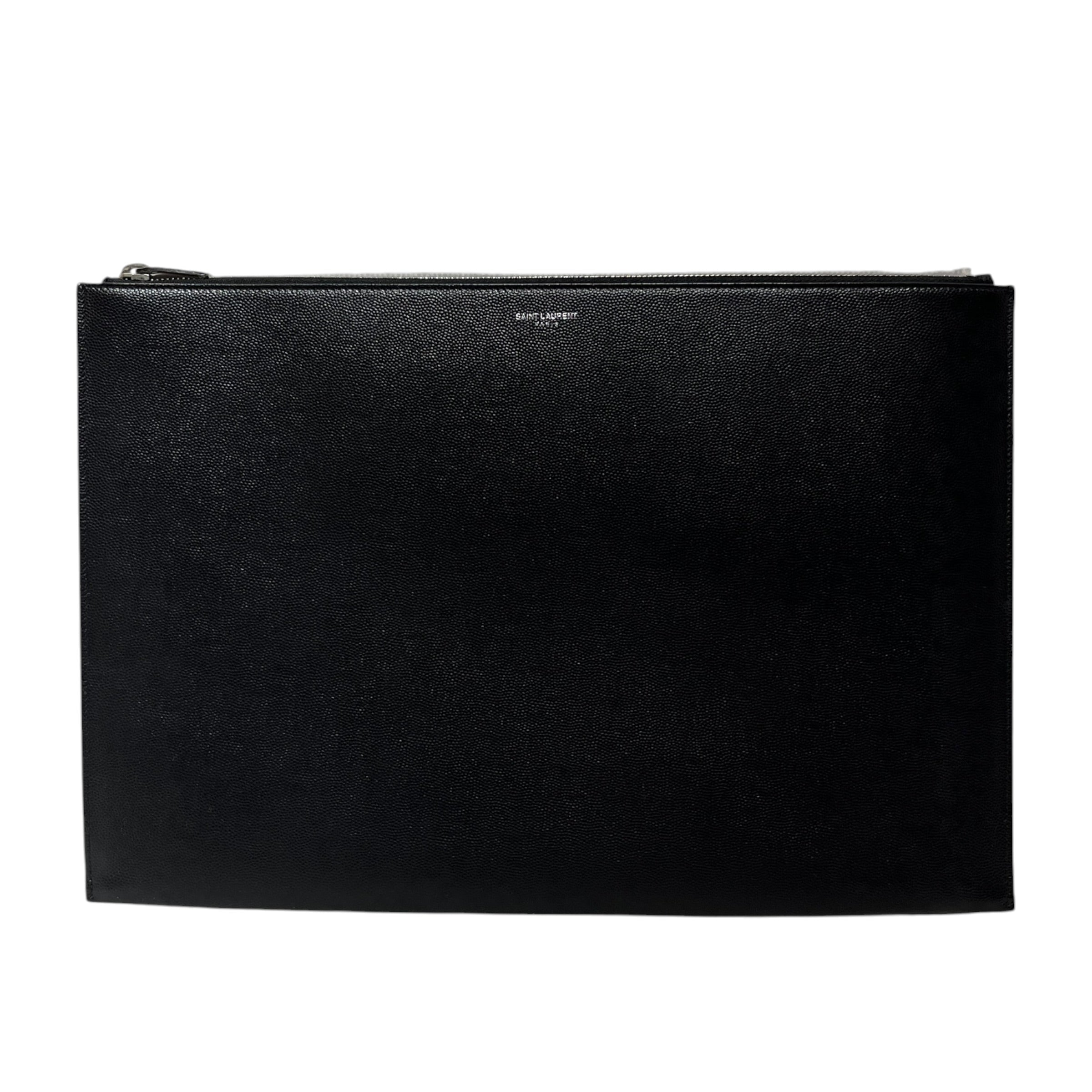SAINT LAURENT/Pouch/Leather/BLK/Portfolio Zip view 1