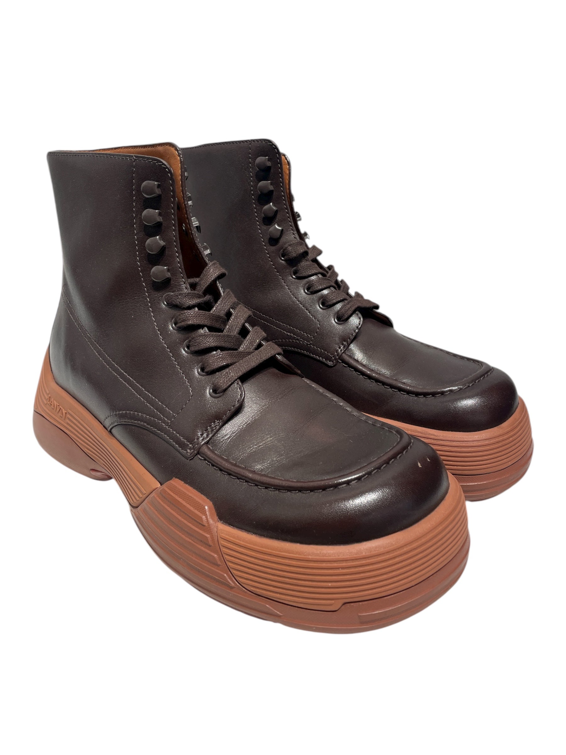 LANVIN/Lace Up Boots/EU 42/Leather/BRW/X-Bold Chunky Boots view 1