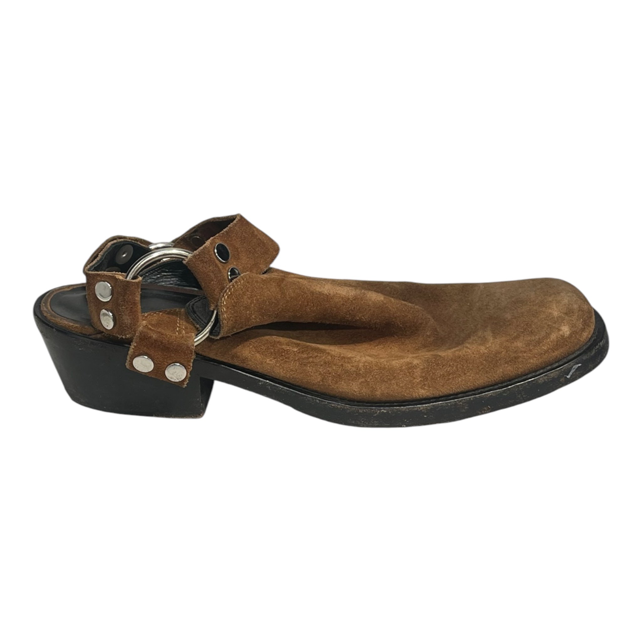 BALENCIAGA/Shoes/EU 43/inSuede/CML/CAMEL SUEDE SQUARED TOE MULE view 4