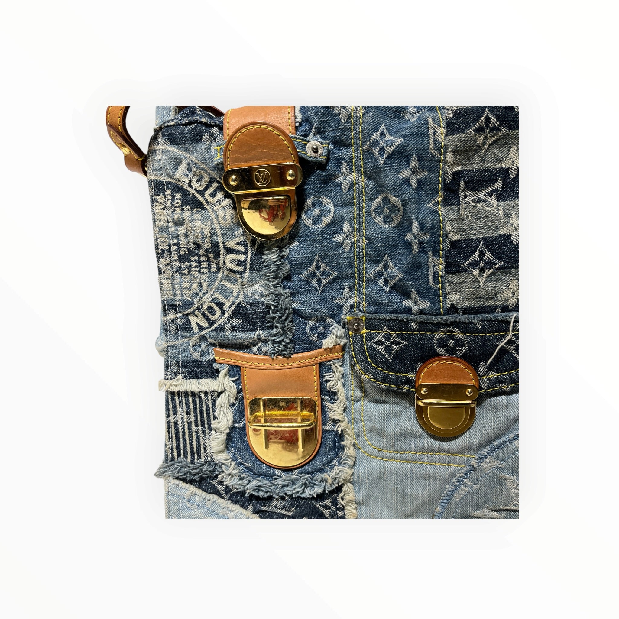 LOUIS VUITTON/Hand Bag/Monogram/Denim/BLU/Monogram Denim Handbag view 5