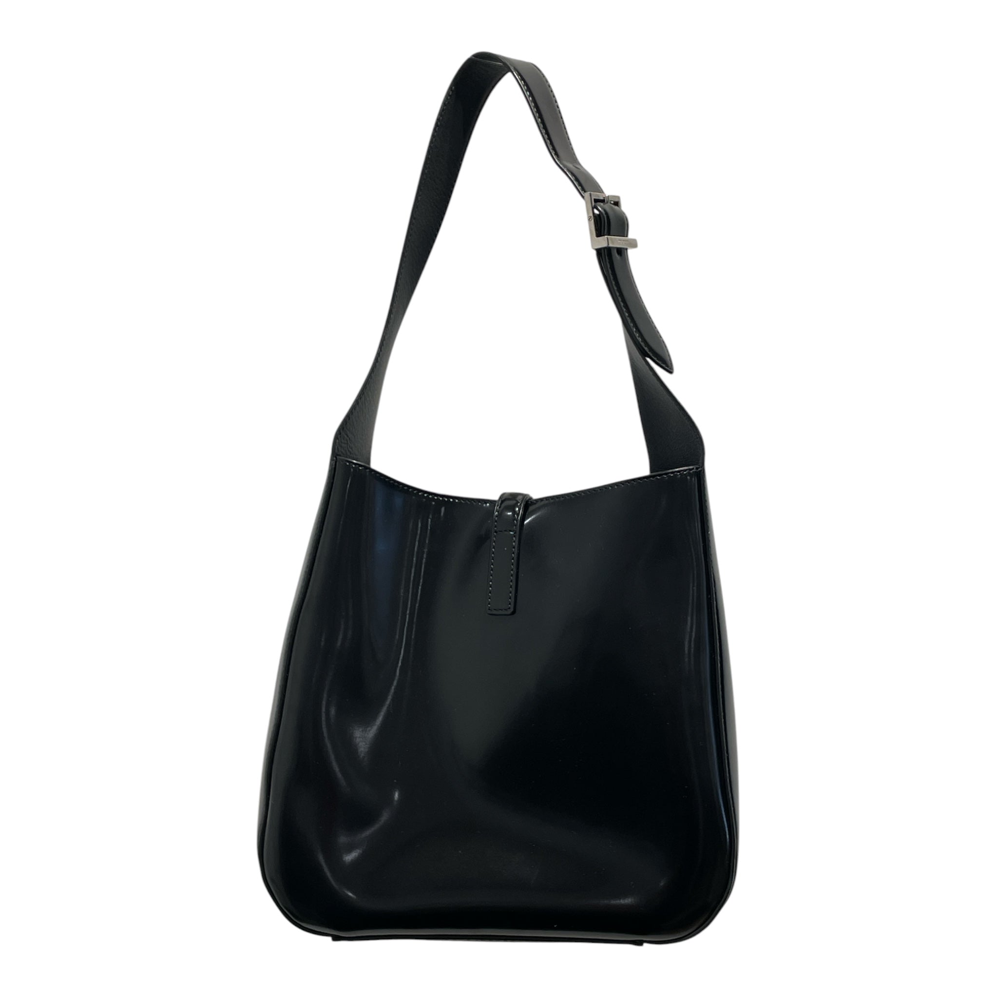 YVES SAINT LAURENT/Hand Bag/Leather/BLK/PATENT LEATHER BUCKET view 2