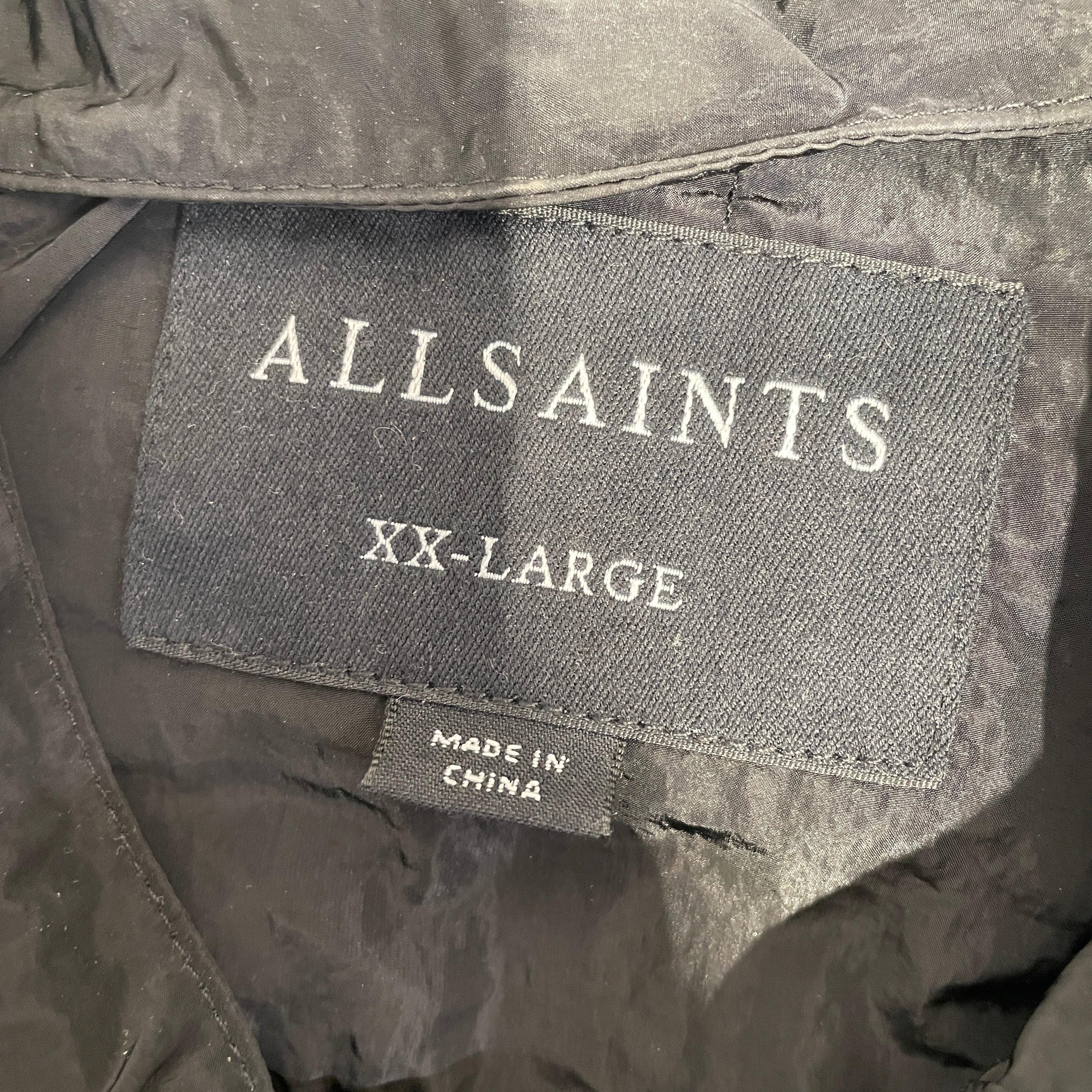 ALLSAINTS/Windbreaker/XXL/Nylon/BLK/Black Button Down Windbreaker view 3