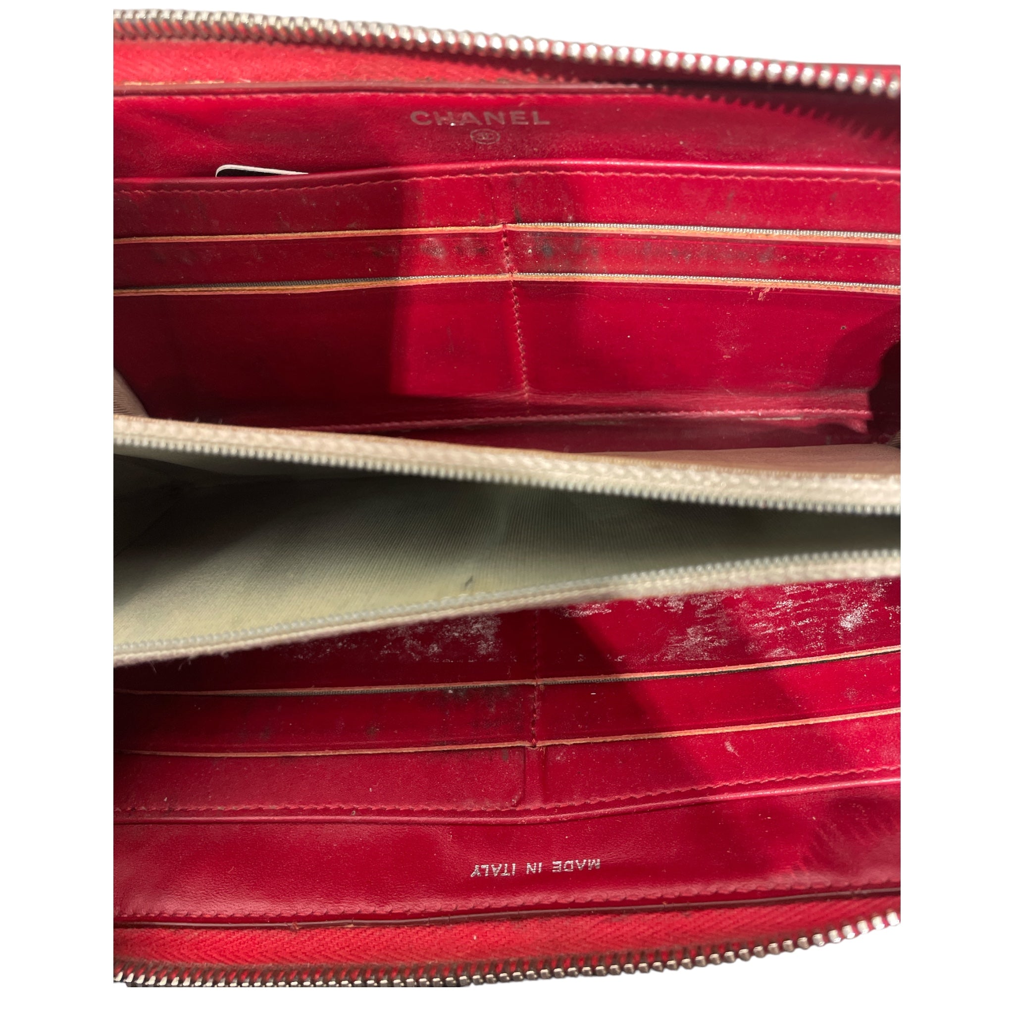 CHANEL/Long Wallet/Leather/RED/L's/Brilliant Patent Zip Around view 3
