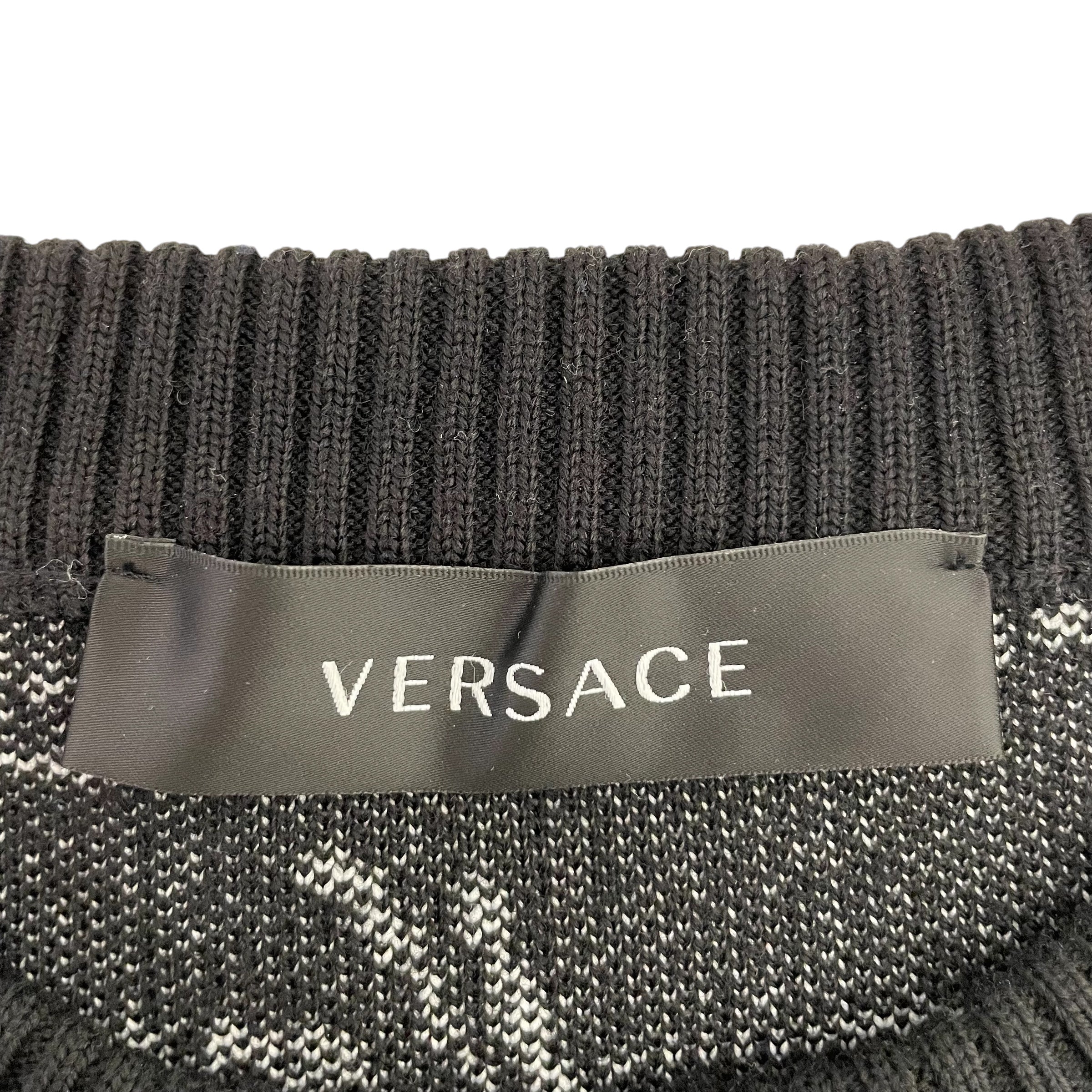 VERSACE/Sweater/44/Monogram/Cotton/BLK/ALL OVER LOGO PRINT view 3