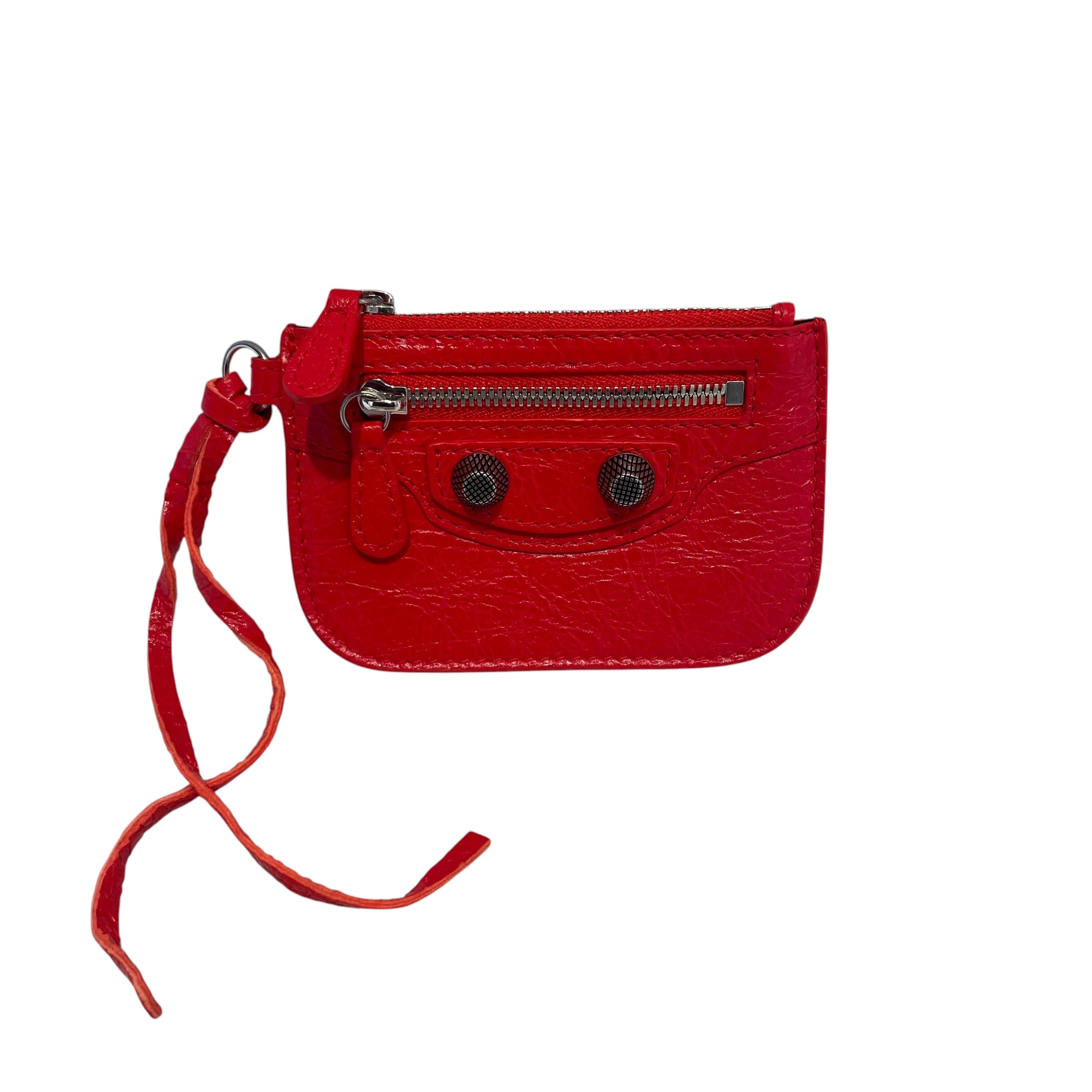 BALENCIAGA/Wallet/Leather/RED/cagole red wallet view 1