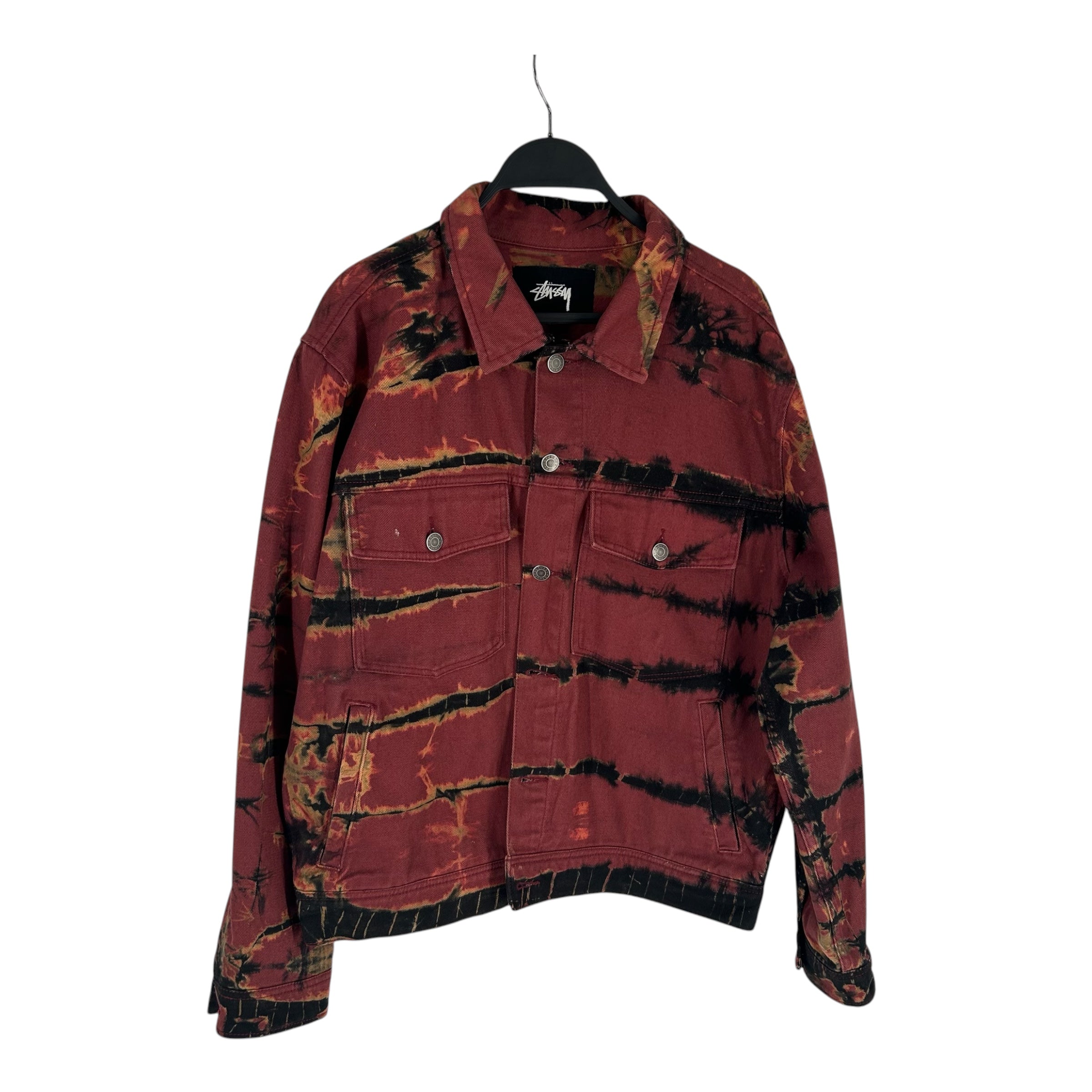 STUSSY/Denim Jkt/M/Cotton/RED/tie dye view 1