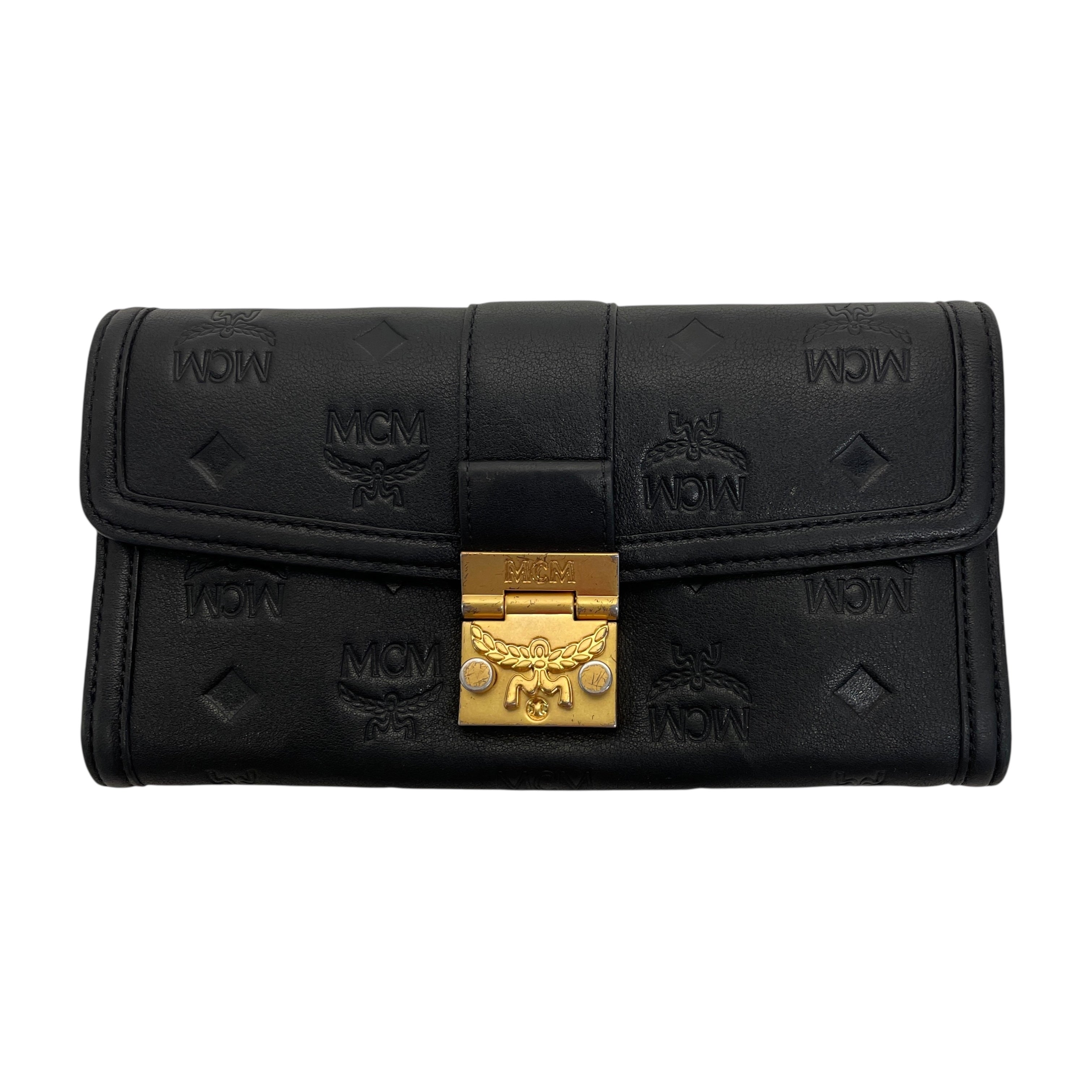 MCM/Trifold Wallet/Monogram/Leather/BLK/ view 6
