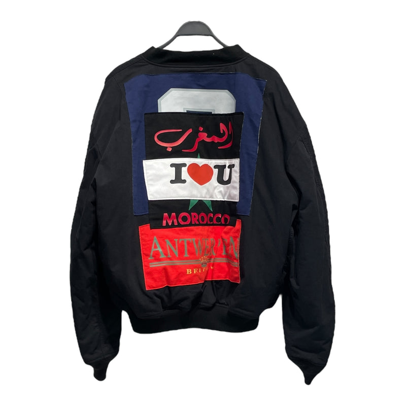 VETEMEMES/ALPHA INDUSTRIES/Flight Jkt/XS/Nylon/BLK/Graphic/THE BULLDOG SPIRIT