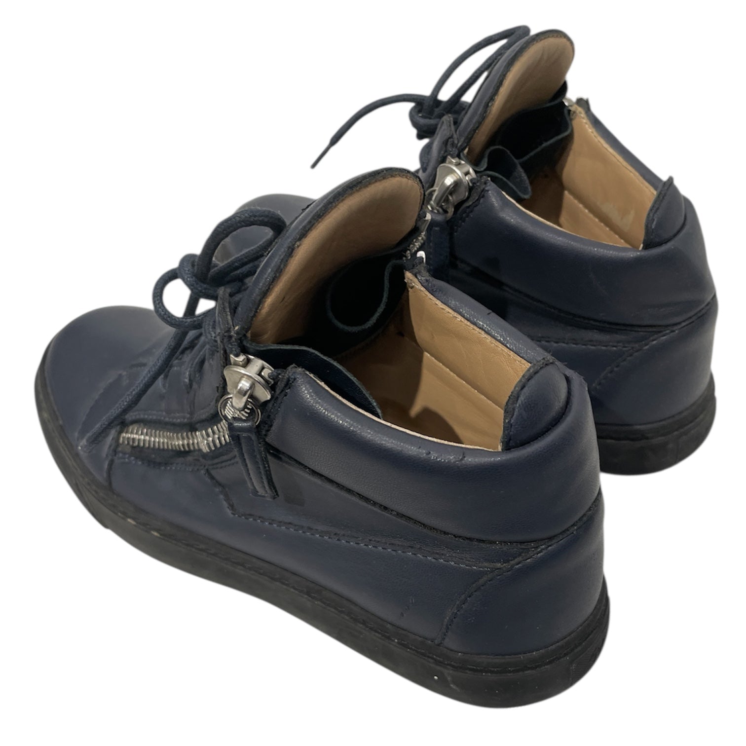 Giuseppe Zanotti/Hi-Sneakers/EU 40/Leather/NVY/DOUNLE ZIP CLOSURE view 2