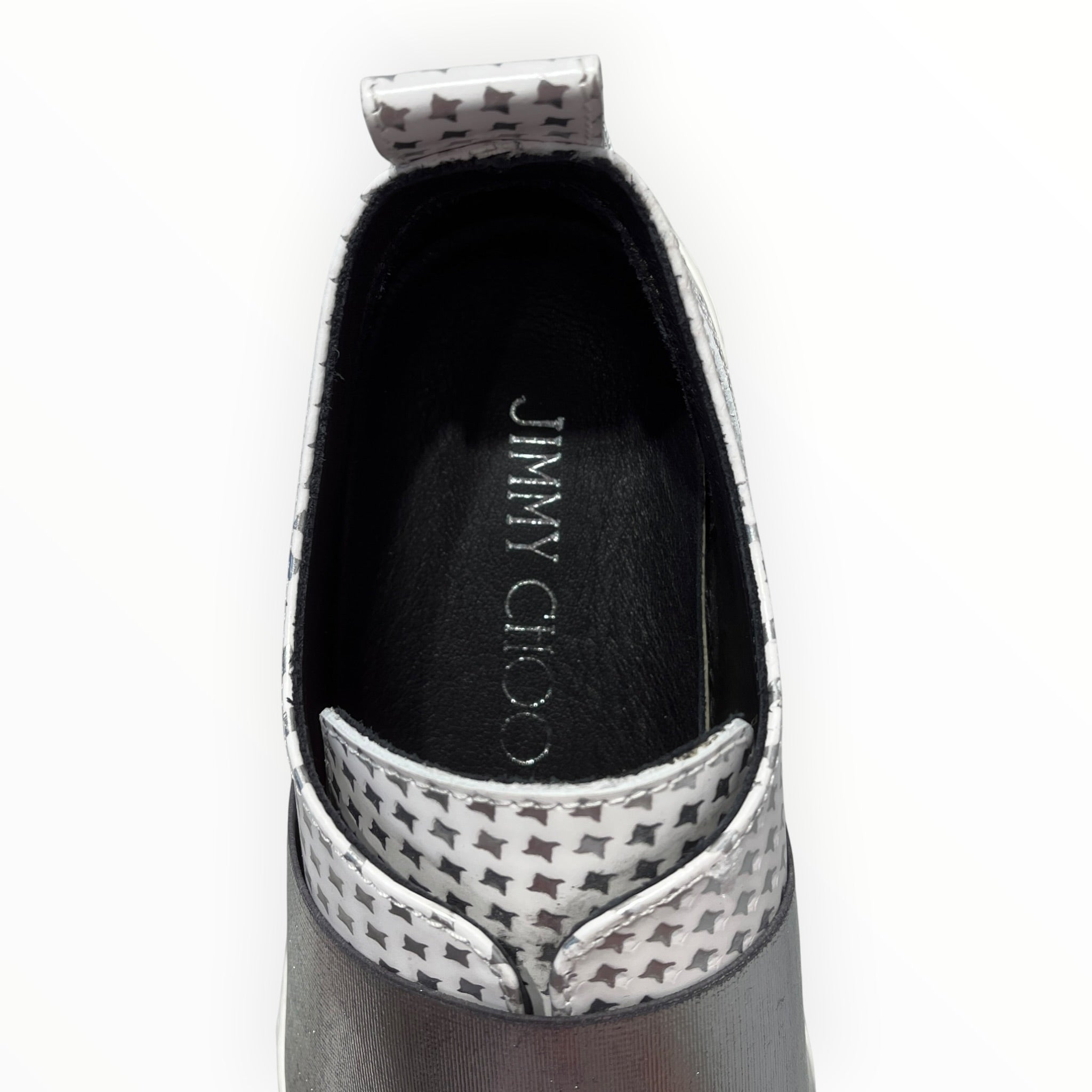 JIMMY CHOO/Low-Sneakers/EU 36/Graphic/Leather/SLV/silver star band slip on view 3