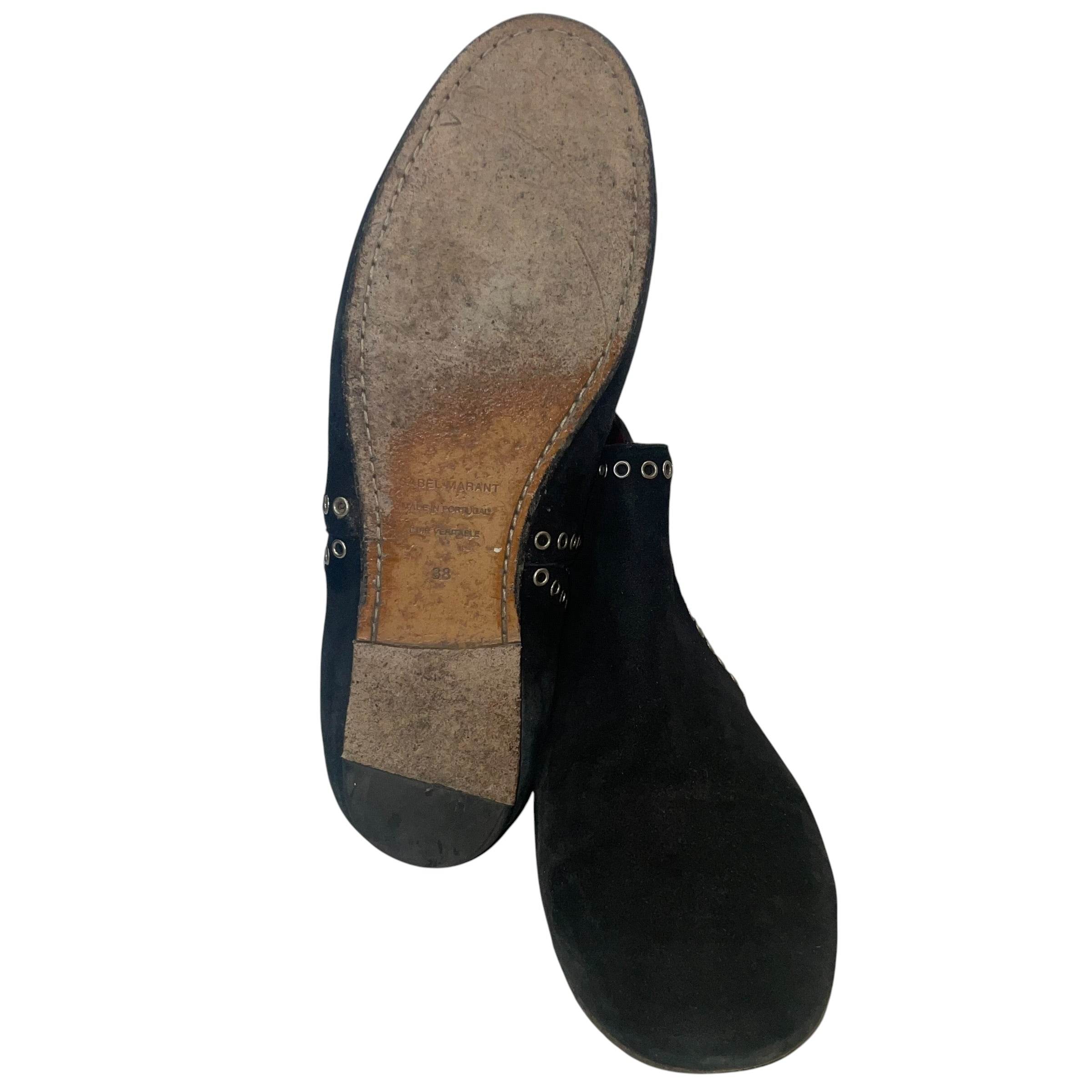 ISABEL MARANT/Heels/EU 38/NVY/CLOTH/WOOL/LEATHER HEEL view 3