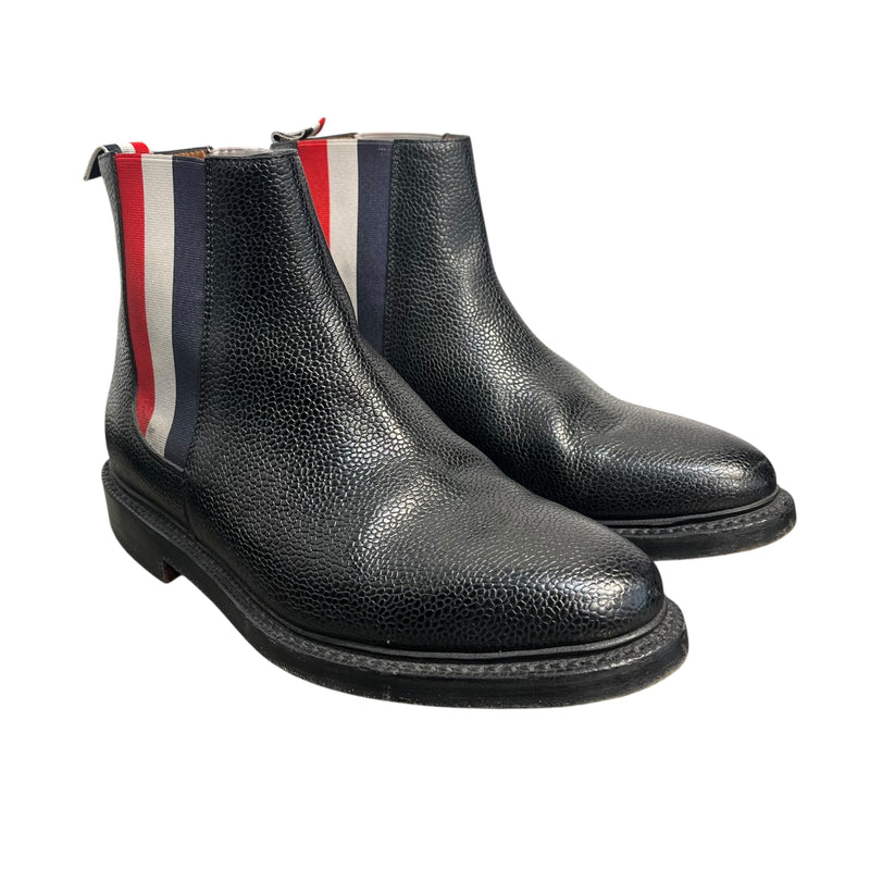 THOM BROWNE. NEW YORK/Chelsea Boots/EU 41/Leather/BLK/PEBBLED LEATHER CHELSEA BOOT