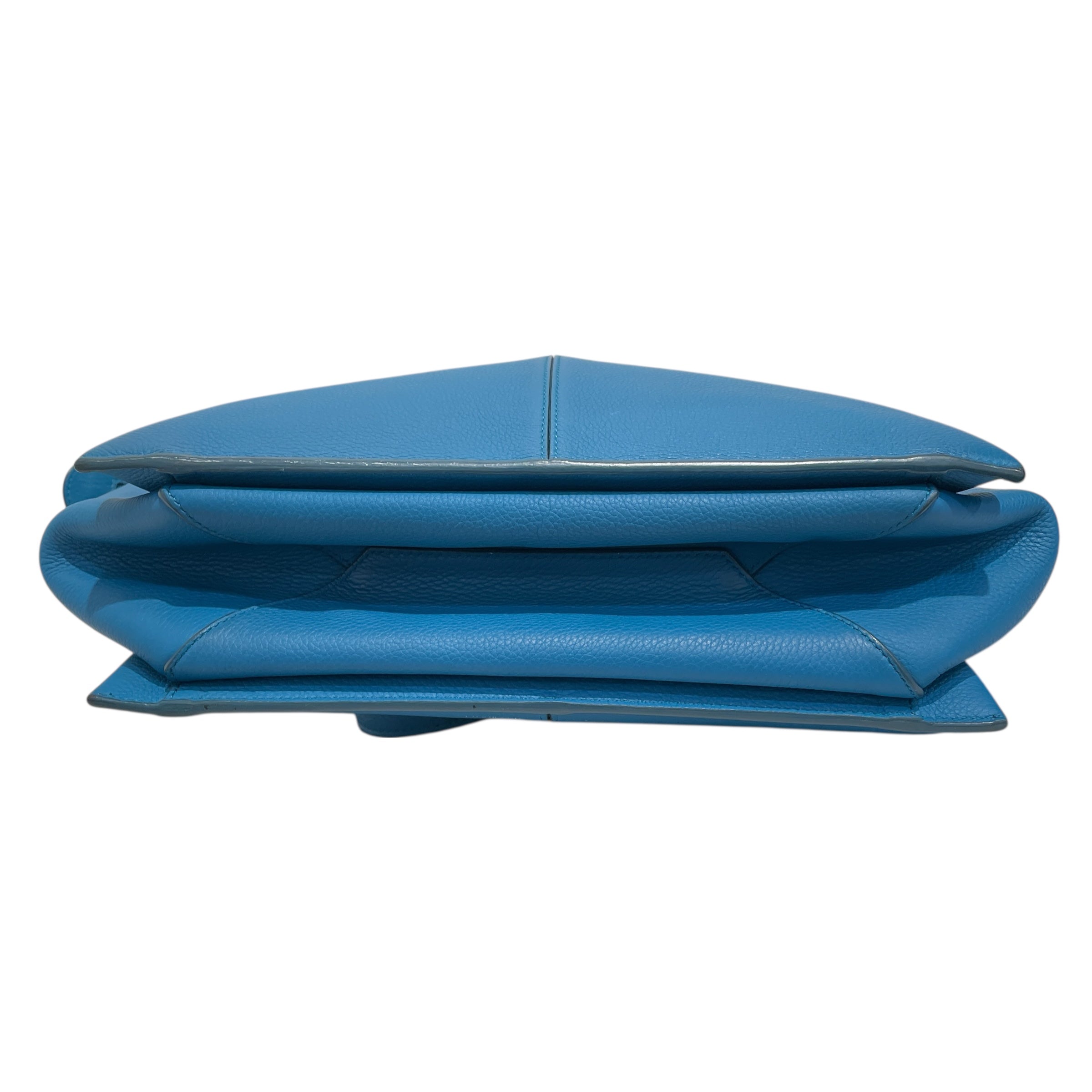 CELINE/Tote Bag/Leather/BLU/Trifold leather tote in teal view 3