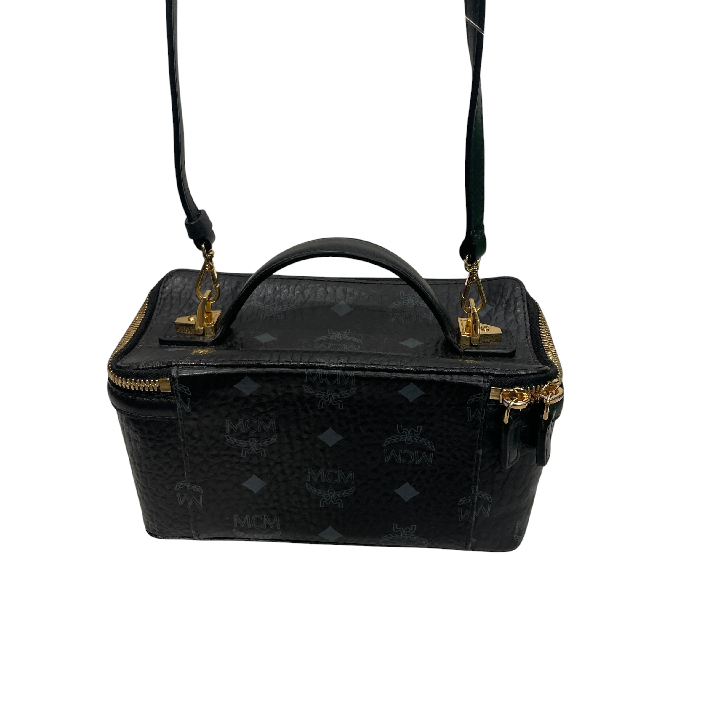 MCM/Cross Body Bag/Leather/BLK/ZIP CLOSURE AT TOP view 3