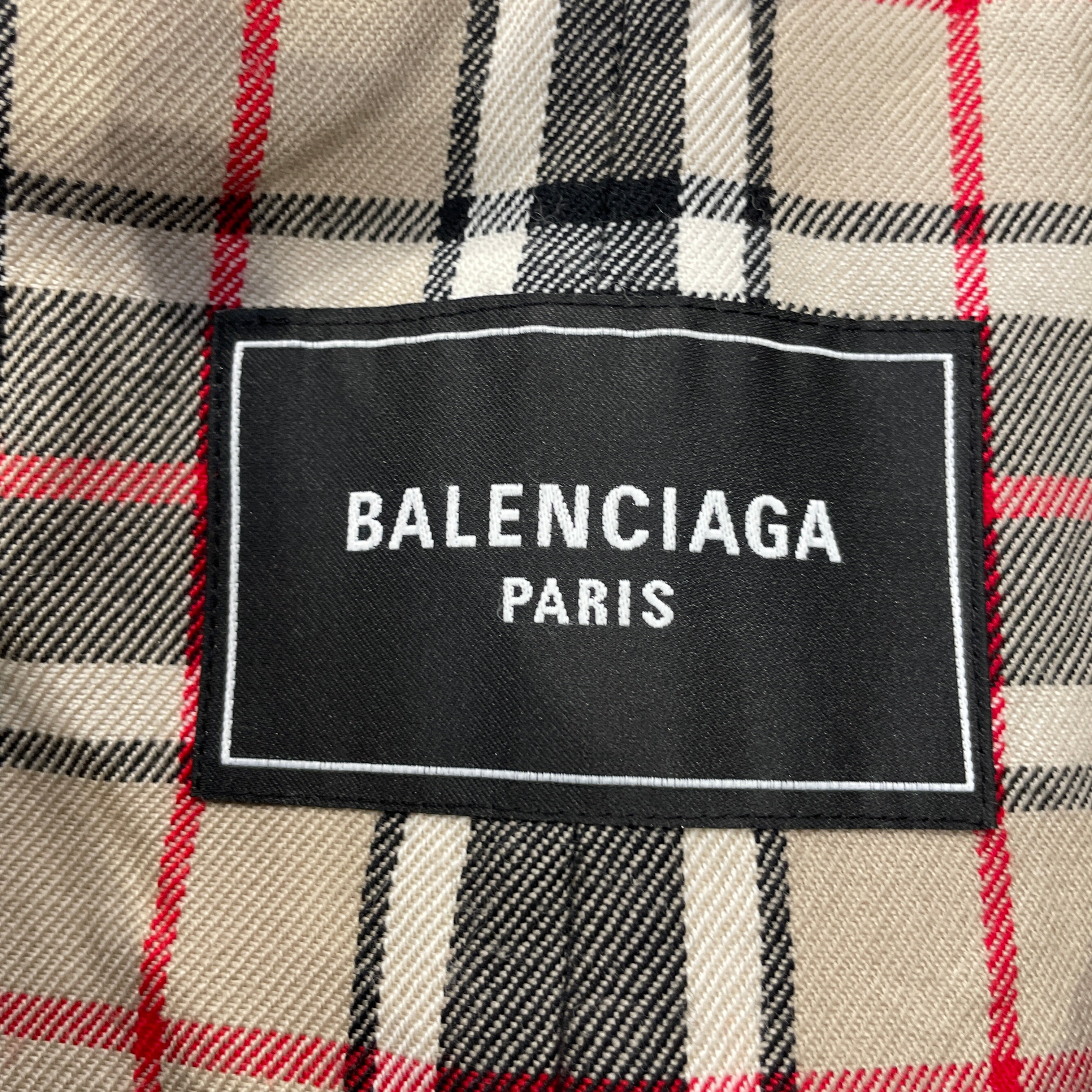 BALENCIAGA/Trench Coat/XS/Cotton/BEG/Single Breasted/Plaid/M054 view 3