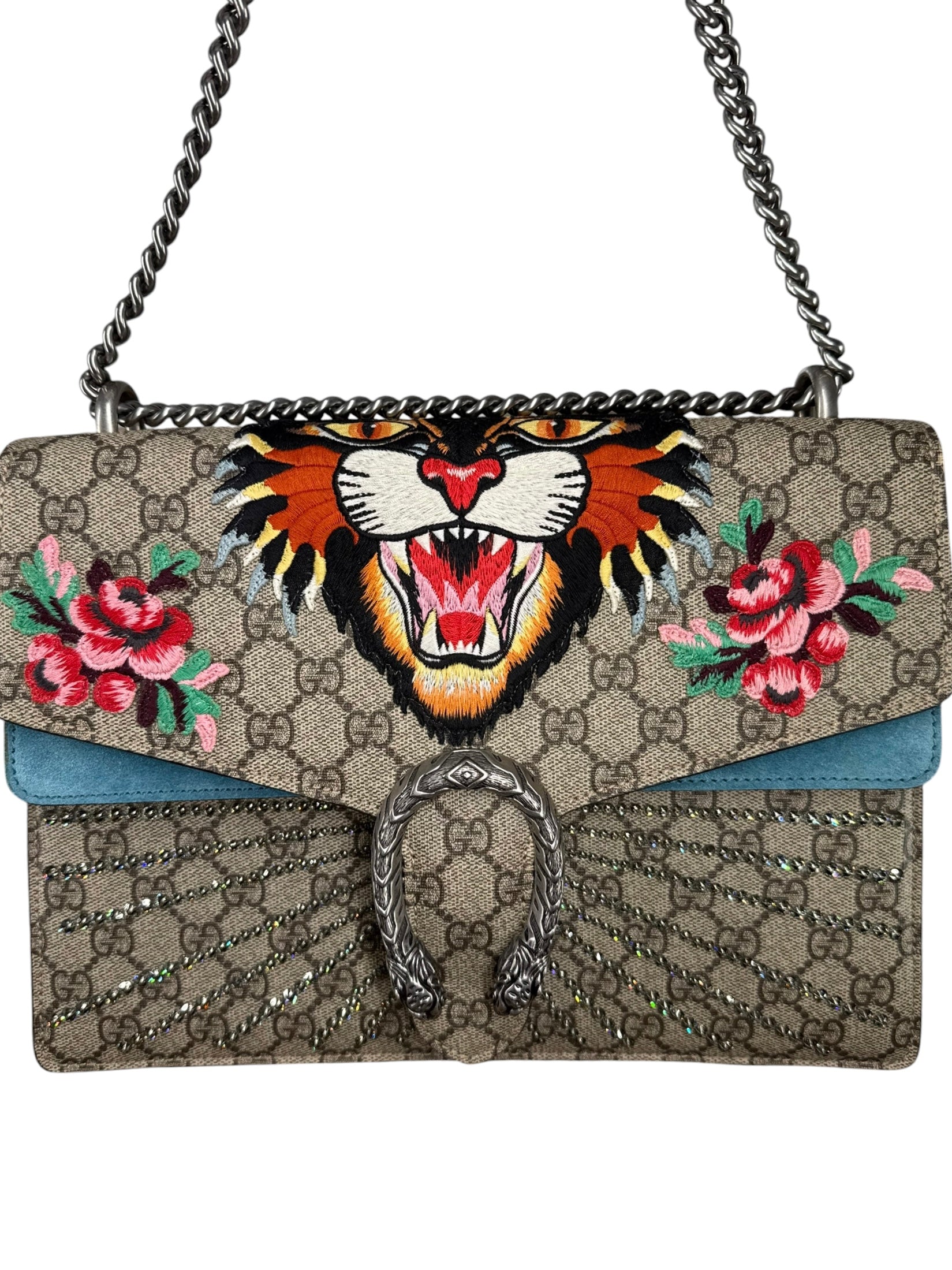 GUCCI/Bag/Monogram/Leather/MLT/TIGER FLOWER PATCHES view 5