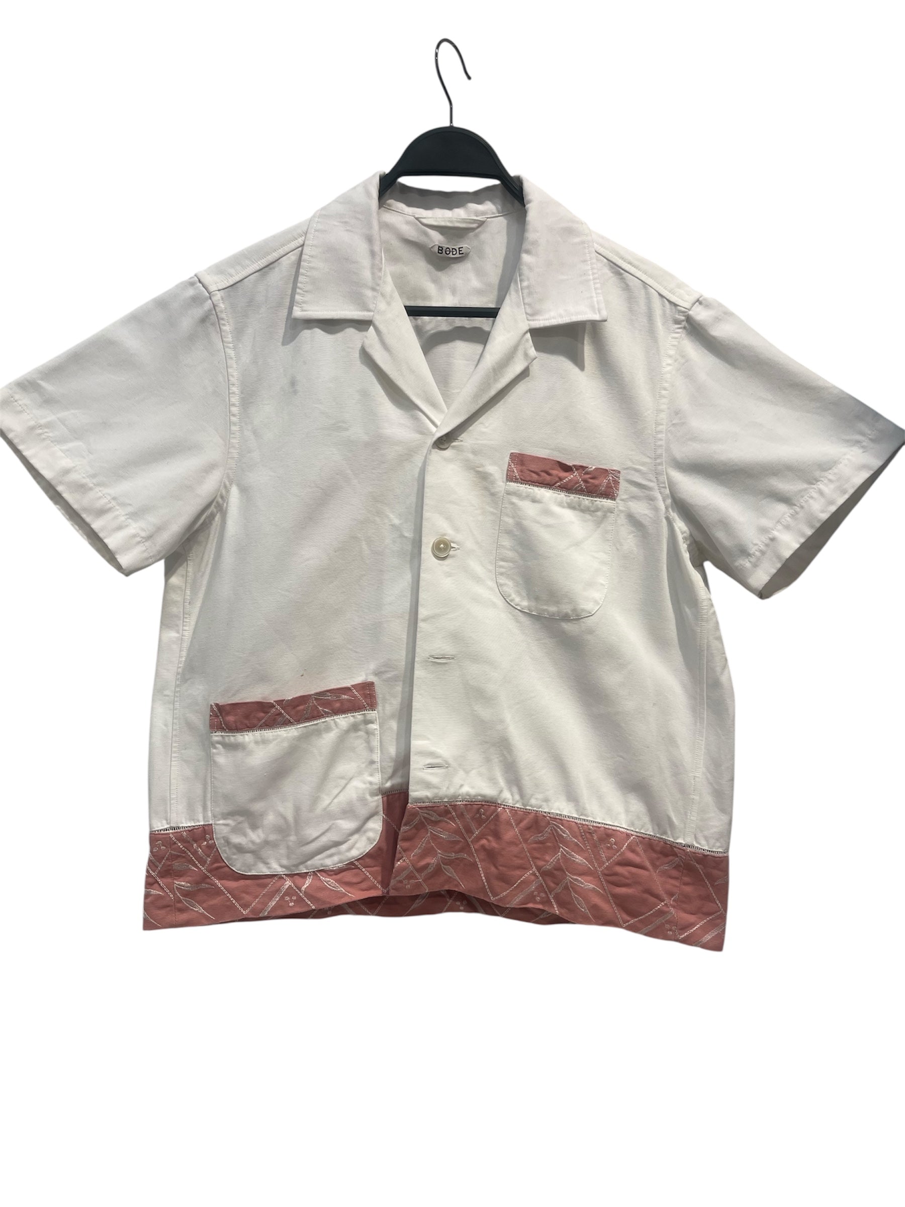 BODE/SS Shirt/S/Cotton/WHT/PINK DETAIL SS SHIRT view 1