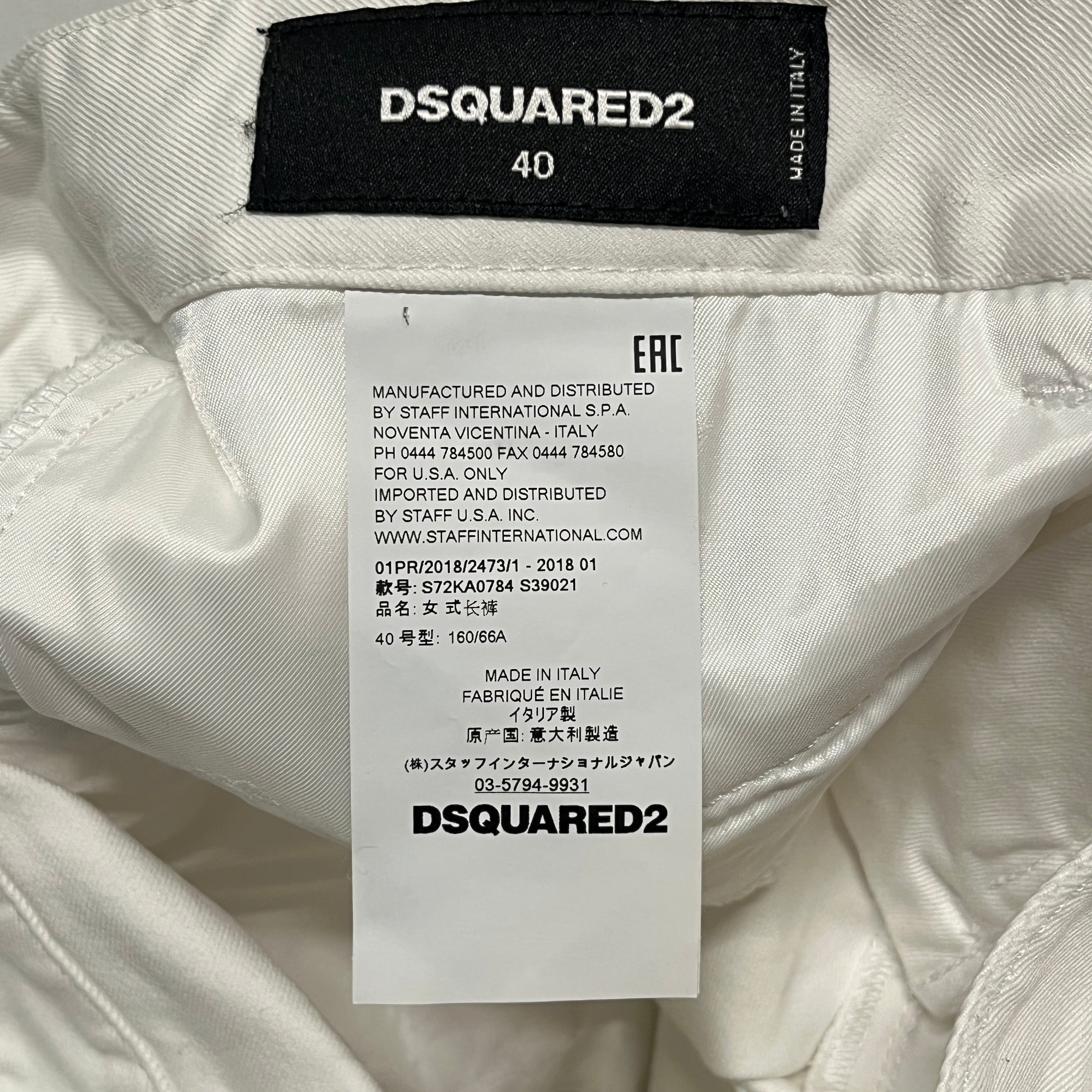 DSQUARED2/Skinny Pants/40/Cotton/WHT/Low-rise/ZIP POCKETS view 3