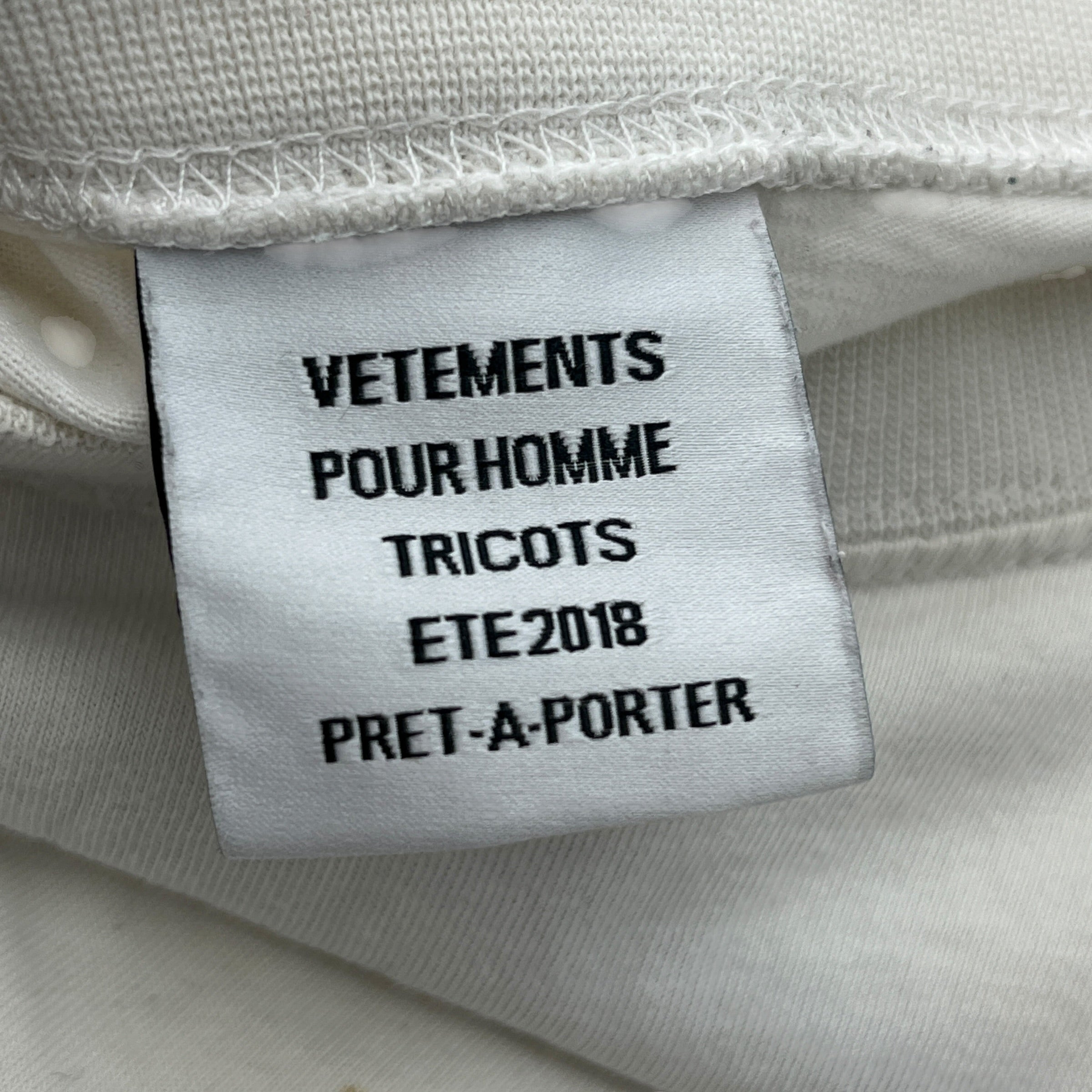 VETEMENTS/T-Shirt/XS/Cotton/WHT/STAFF view 3