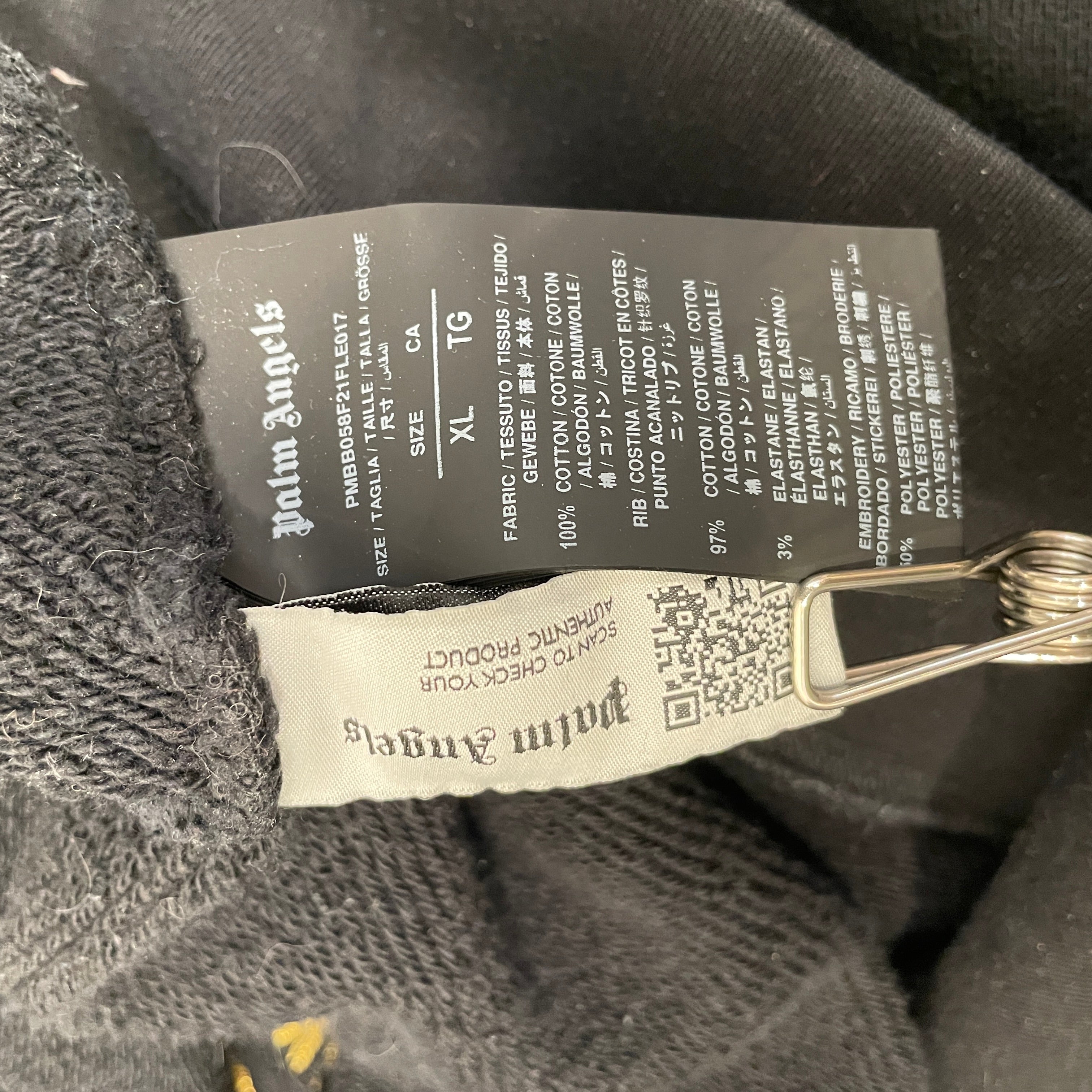Palm Angels/MISSONI/Hoodie/XL/Cotton/BLK/DOUBLE CORD / GOLD EMBROIDERY view 5