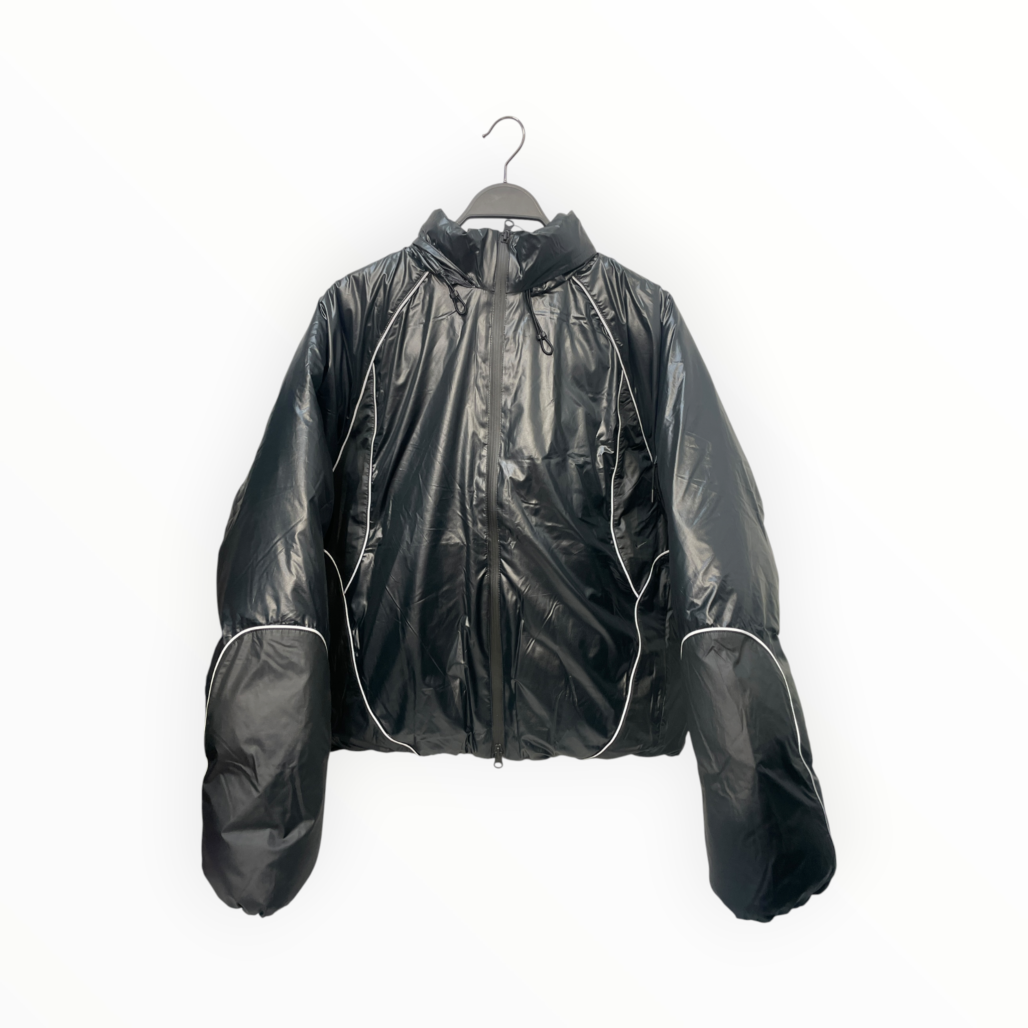NIKE/Puffer Jkt/M/Polyester/BLK/street vision piping view 1