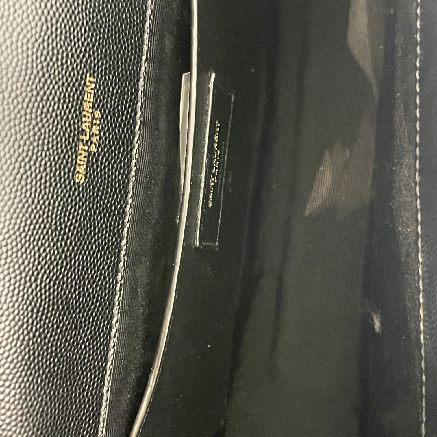 SAINT LAURENT/Hand Bag/Leather/BLK/MEDIUM QUILTED ENVELOPE BAG view 6